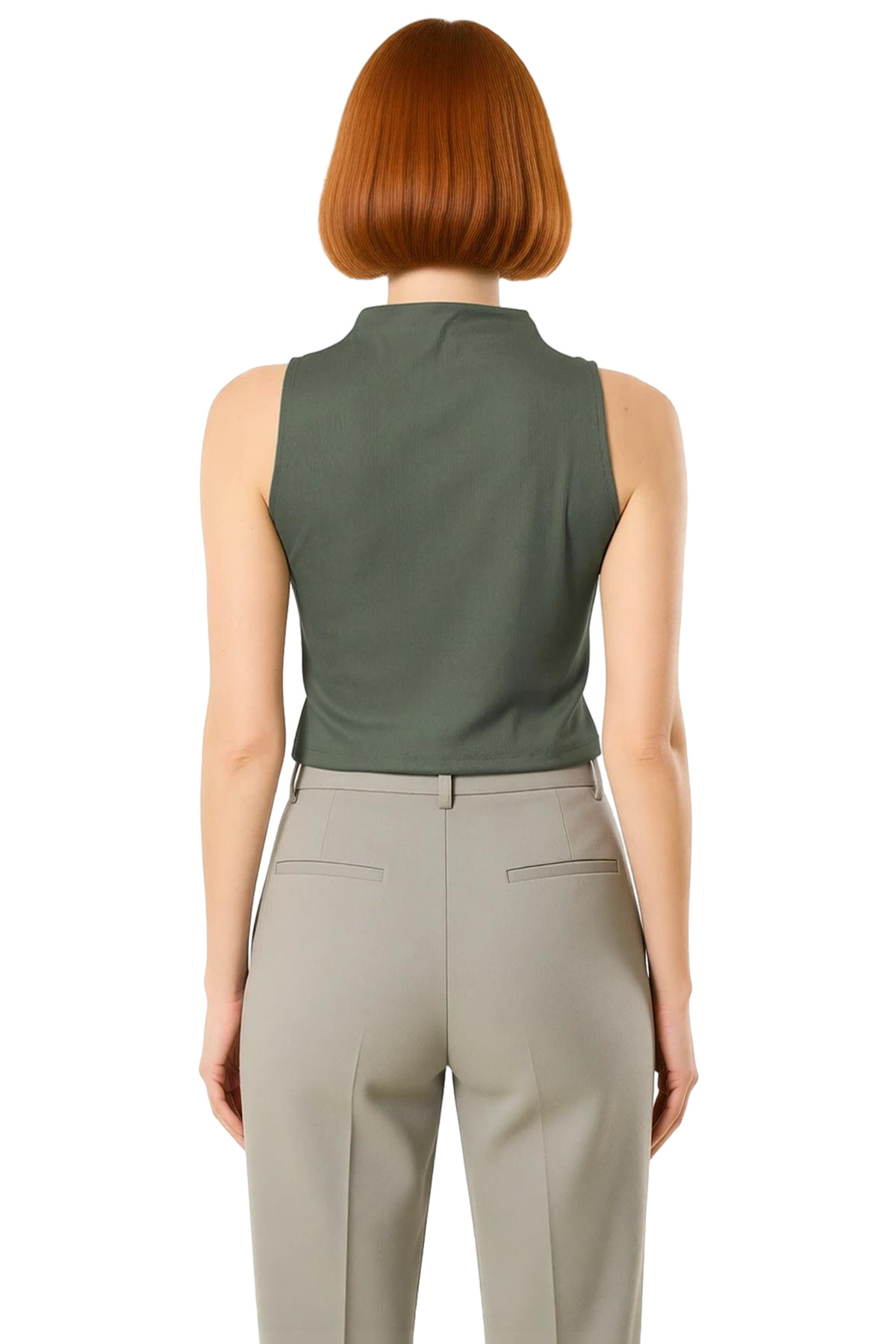 Kadın Dik Yaka Fitted Polyester Kaşkorse Bluz Özel Tasarım Premium Kalite