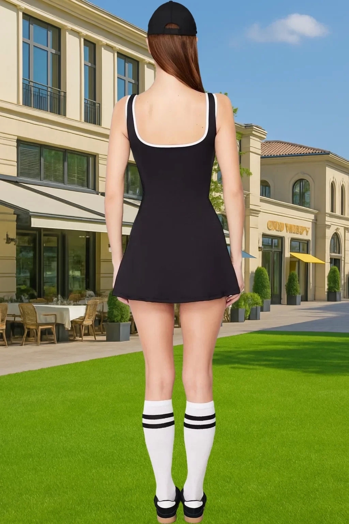 Kadın Mini Spor Elbise İçi Şortlu A line Kalıp Rahat Yazlık Günlük Kullanım Modern Tasarım