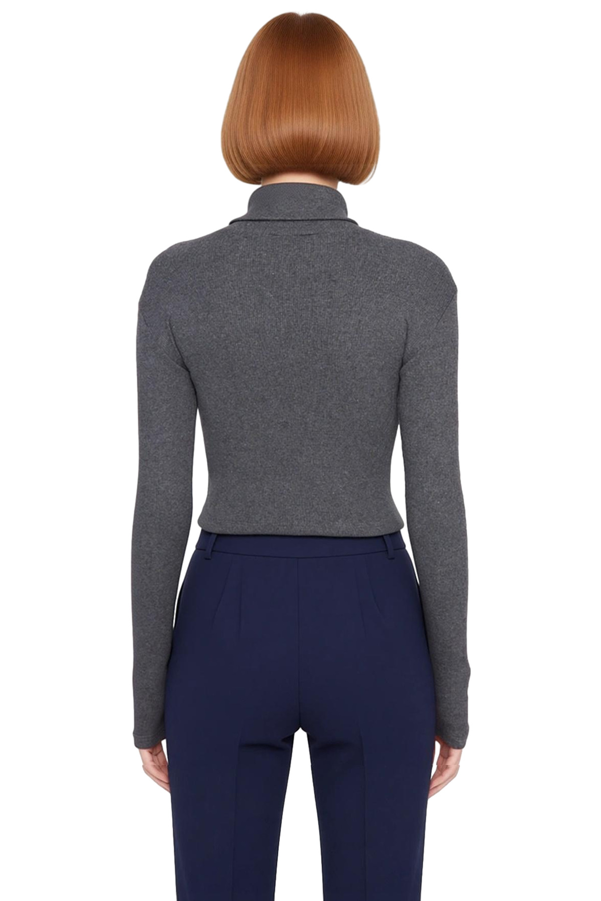 Kadın Fitted Balıkçı Yaka Uzun Kollu Crop Örme Bluz Cool & Comfort Persona Kış Sezonu İçin İdeal