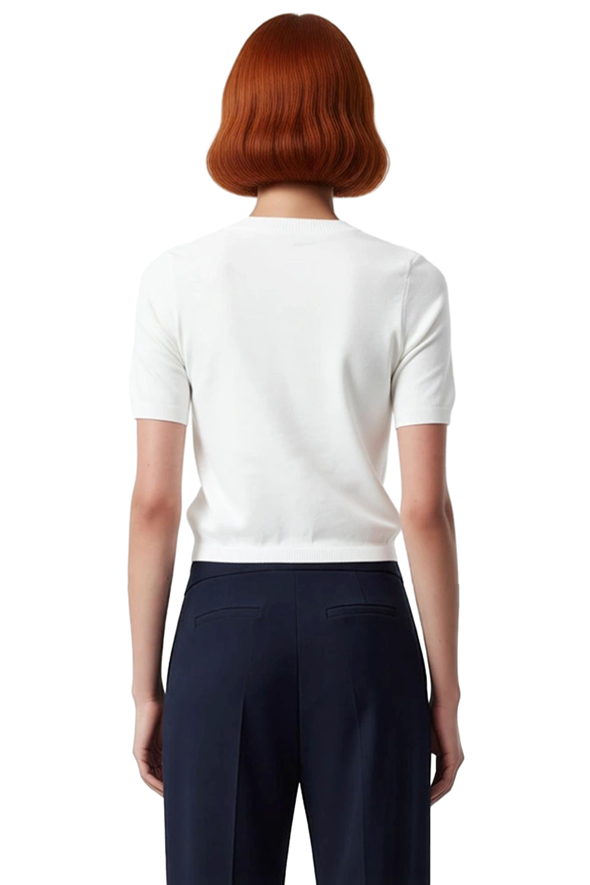 Kadın Regular Triko Bisiklet Yaka Kısa Kol Süper Crop Bluz İlkbahar Sonbahar Casual Kullanım İçin