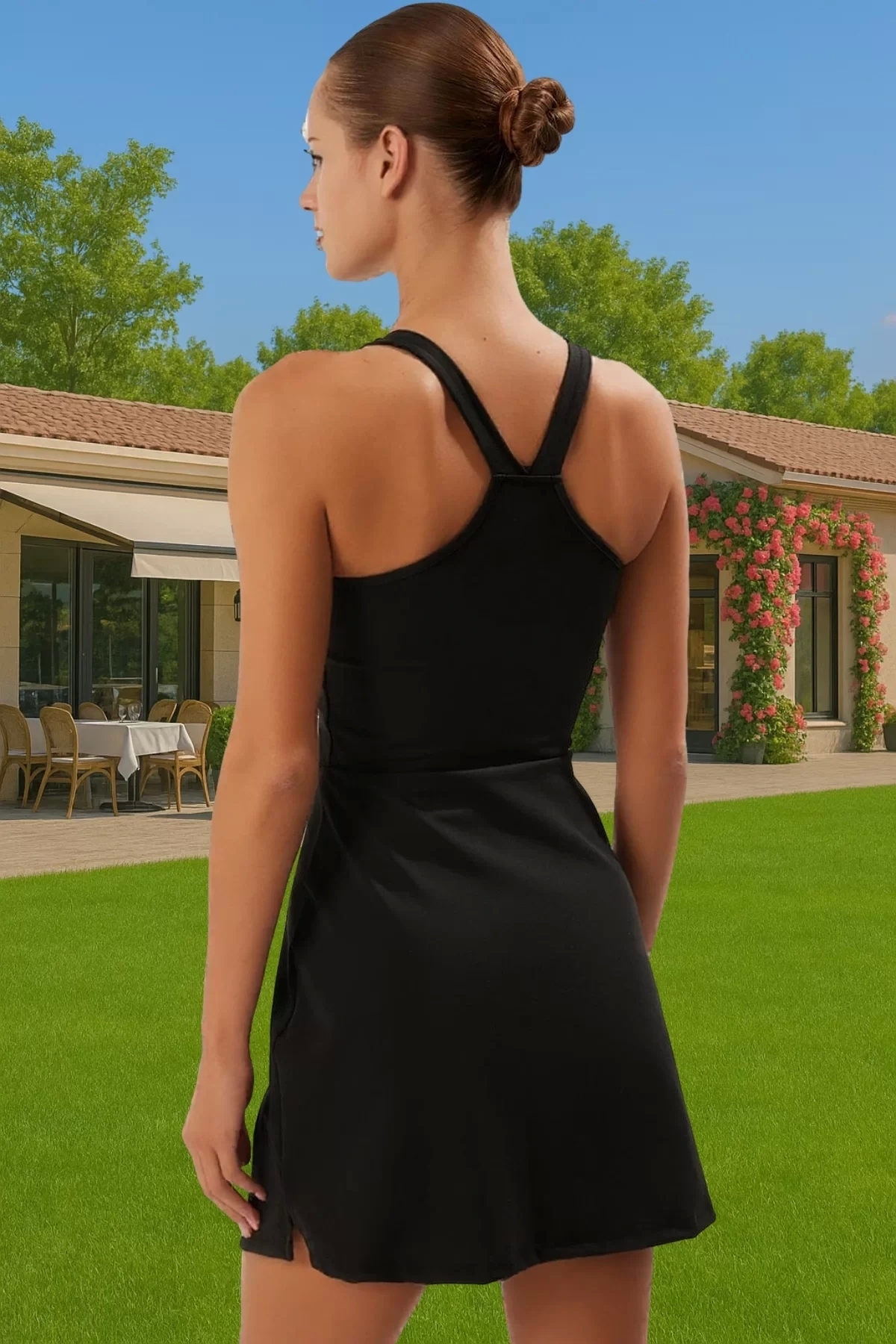 Kadın Mini Örme Elbise İçi Şortlu Spor Şık Yaz Sporları İçin Günlük Kullanım Modern Tasarım