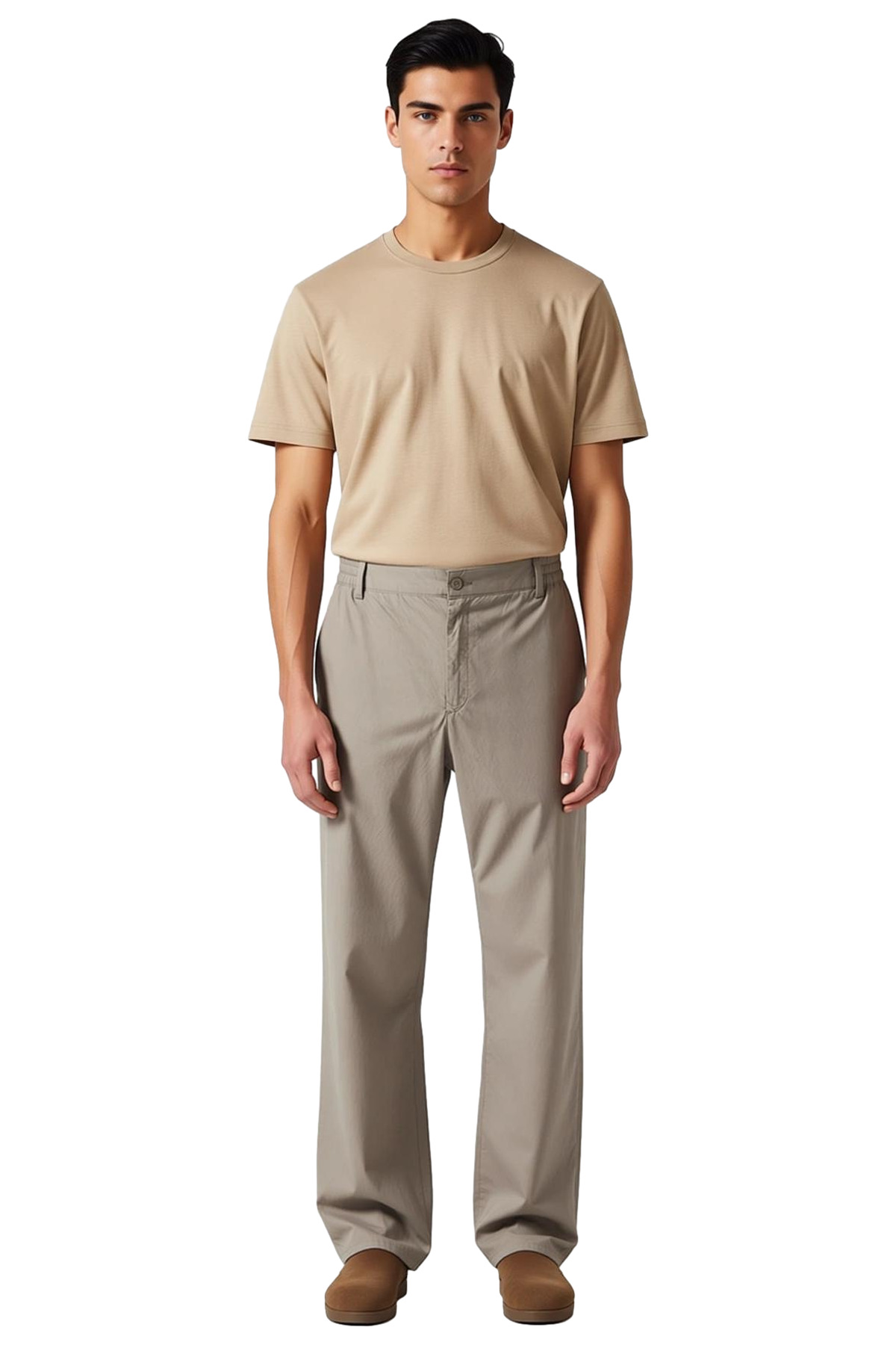 Erkek Moda Straight Fit Boru Paça Pantolon Pamuklu Günlük Kullanım İçin Rahat Dayanıklı Malzeme