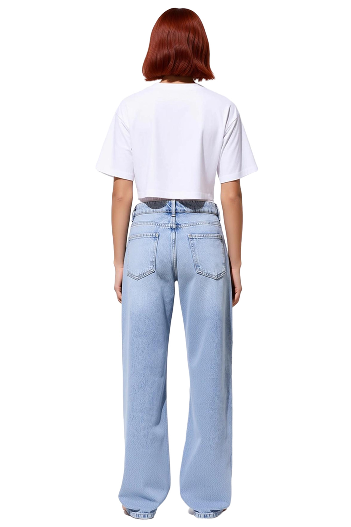Kadın Geniş Paça Düşük Bel Denim Pantolon Fonksiyonel Dayanıklı Kaliteli Konforlu Estetik Şık