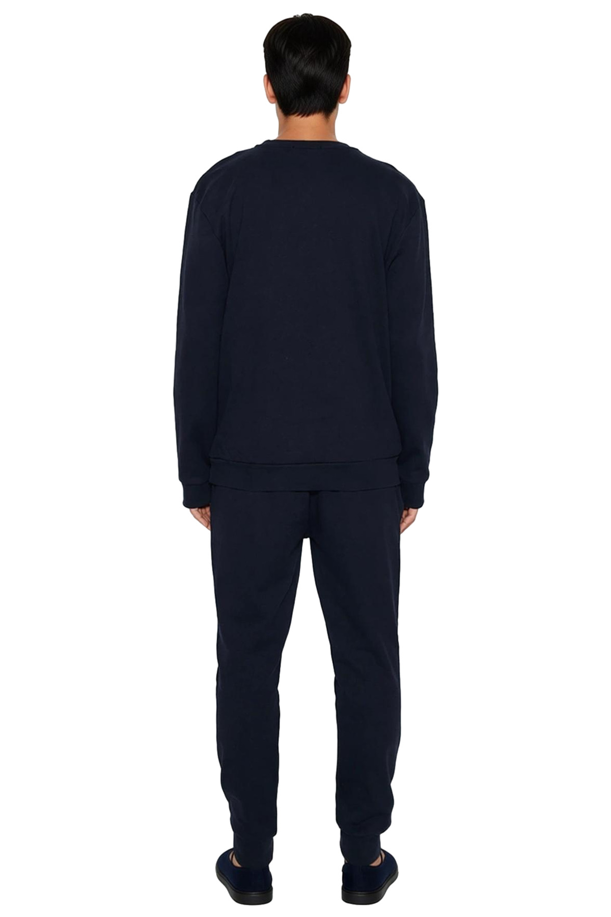 Erkek Nakışlı Bisiklet Yaka Sweatshirt ve Eşofman Altı Takımı Fonksiyonel Dayanıklı Modern