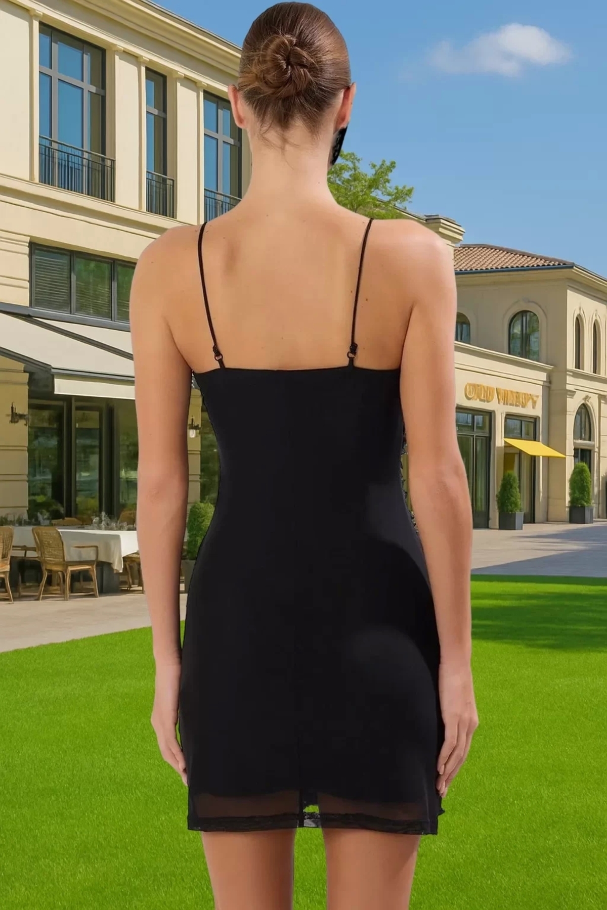 Kadın Mini Boy Abiye Elbise 3 Boyutlu Gül Aplike Detaylı Yazlık Yaz Aylarının Vazgeçilmezi