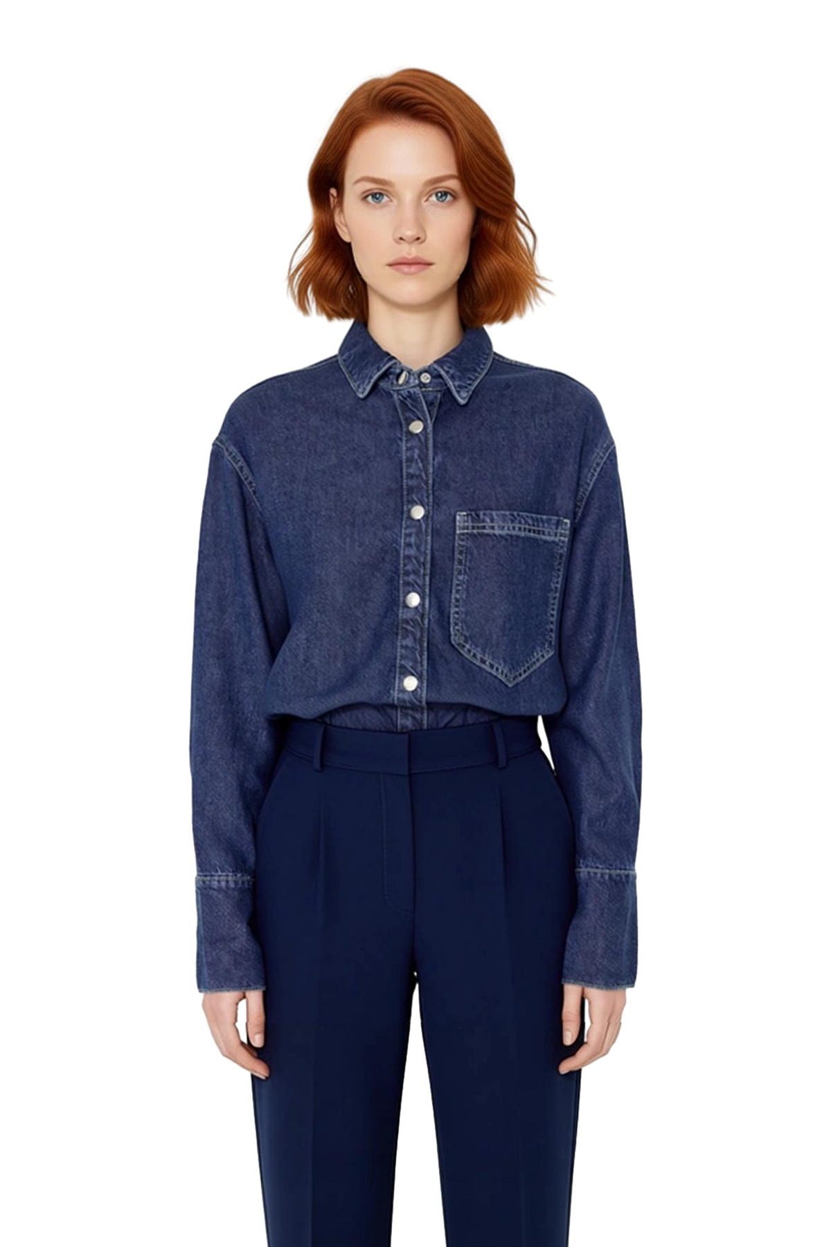 Kadın Oversize Liyosel Denim Gömlek Modern Gardıropların Zamansız Ve Fonksiyonel Üyesi Oluyor