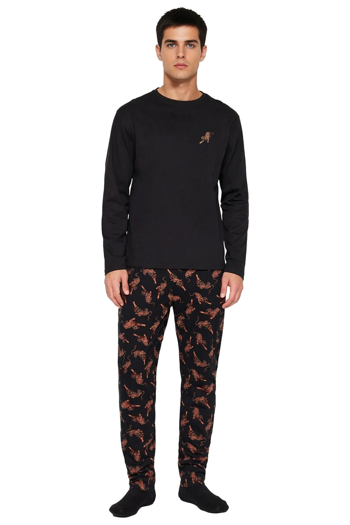 Erkek Animal Desenli Regular Fit Örme Pijama Takımı Fonksiyonel Dayanıklı Kaliteli Estetik