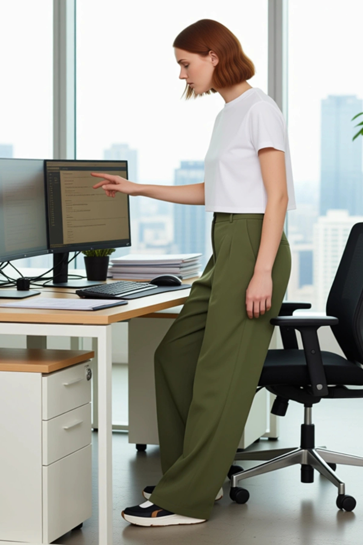 Kadın Moda Geniş Paça Uzun Pantolon Düz Desen Wide Leg Yüksek Bel Günlük Yazlık