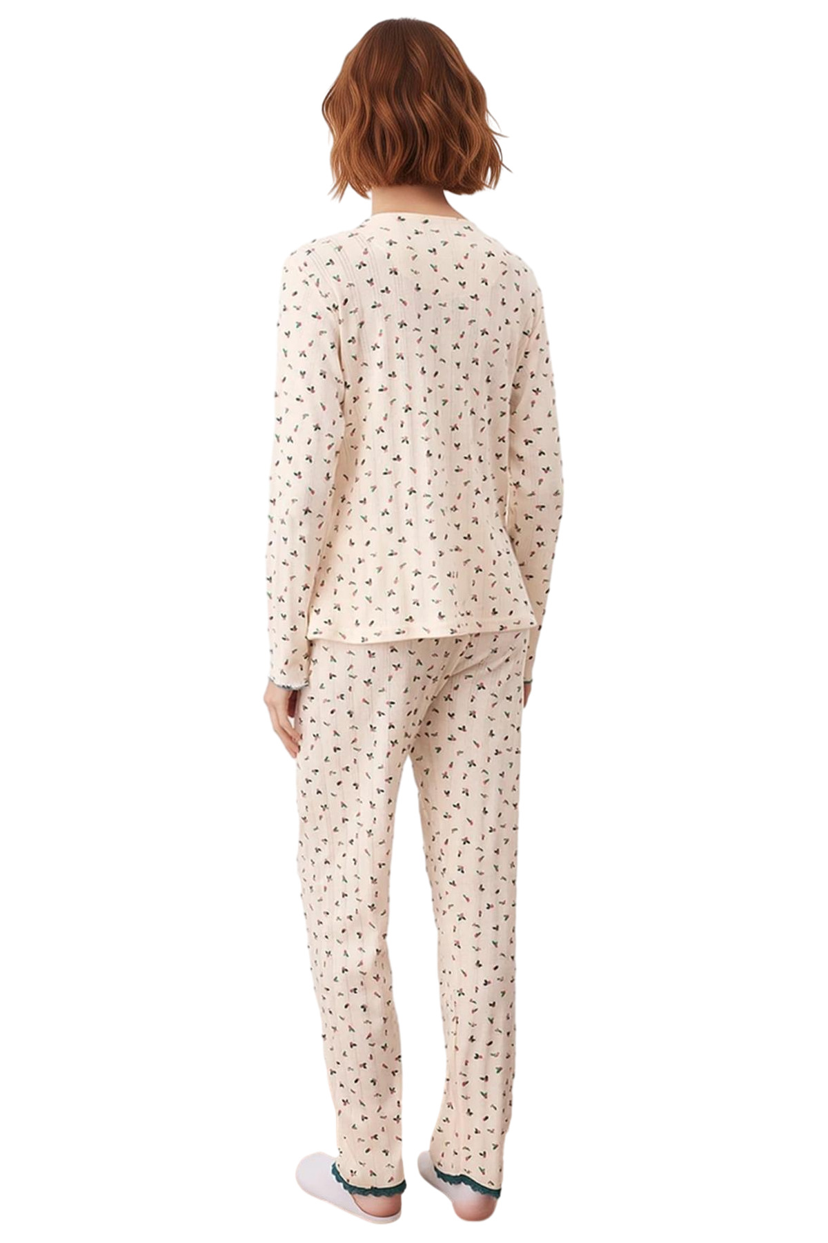 Çiçekli Dantel Detaylı Pijama Takımı Kadın Fonksiyonel Dayanıklı Kaliteli Konforlu Estetik