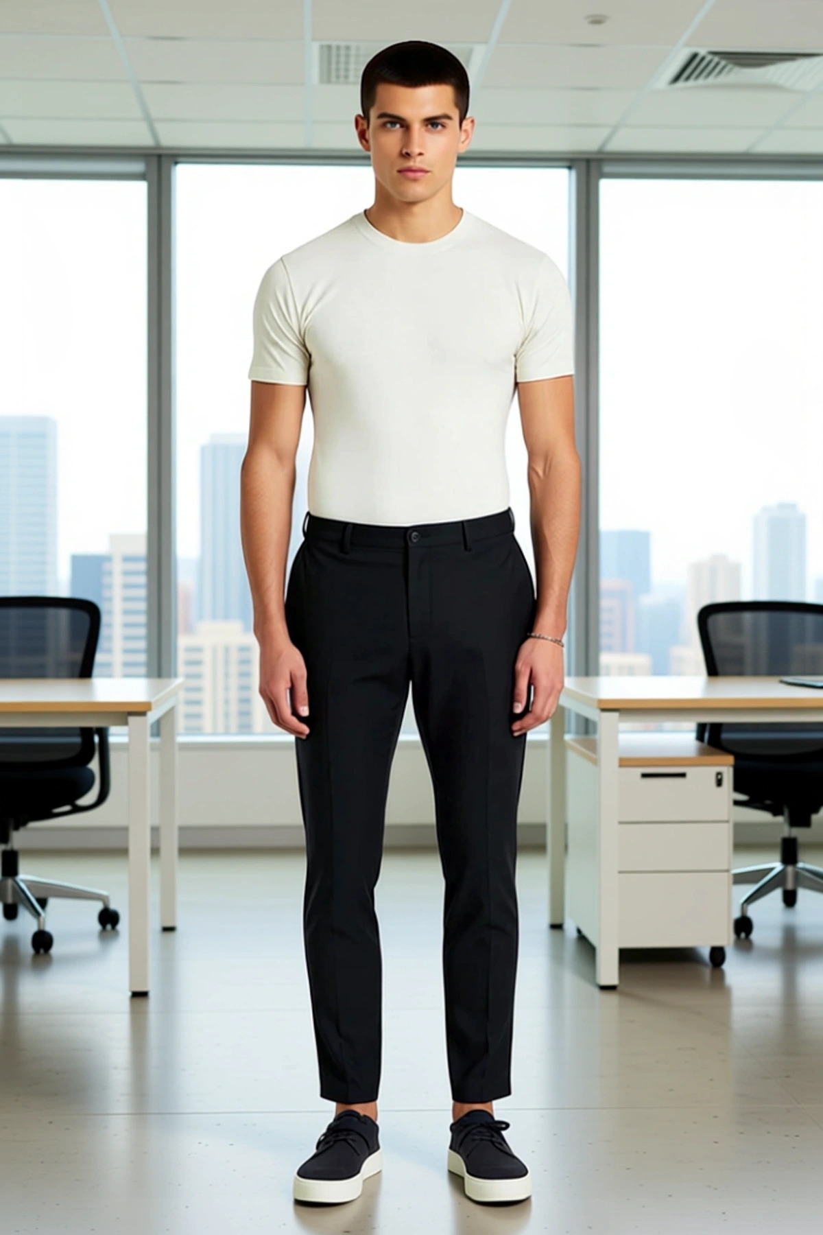 Erkek Moda Chino Pantolon Boru Paça Slim Fit İtalyan Kesim Günlük Ve İş Hayatı Kullanım