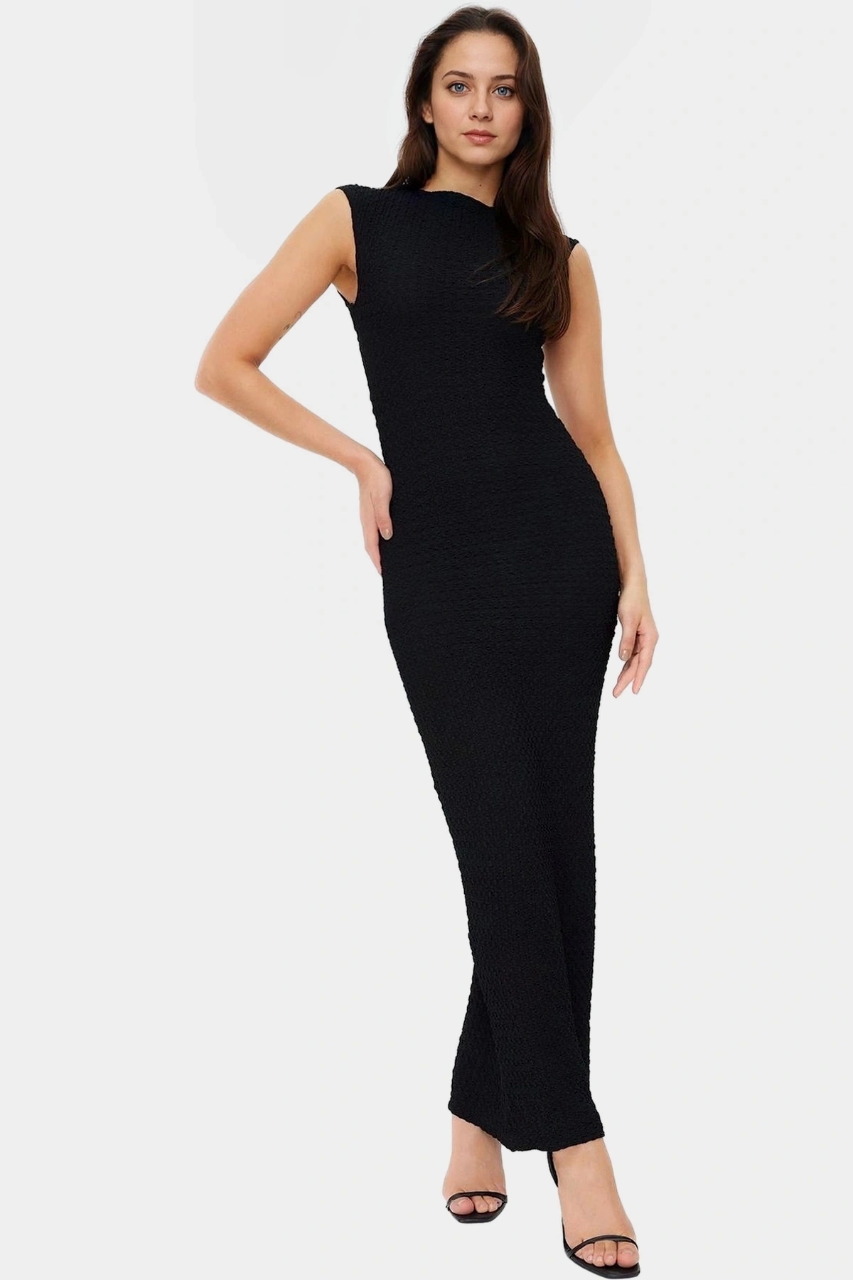 Kadın Örme Midi Elbise Bodycon Kalıp Kayık Yaka Yazlık Günlük Şık Yaz Aylarının Vazgeçilmezi