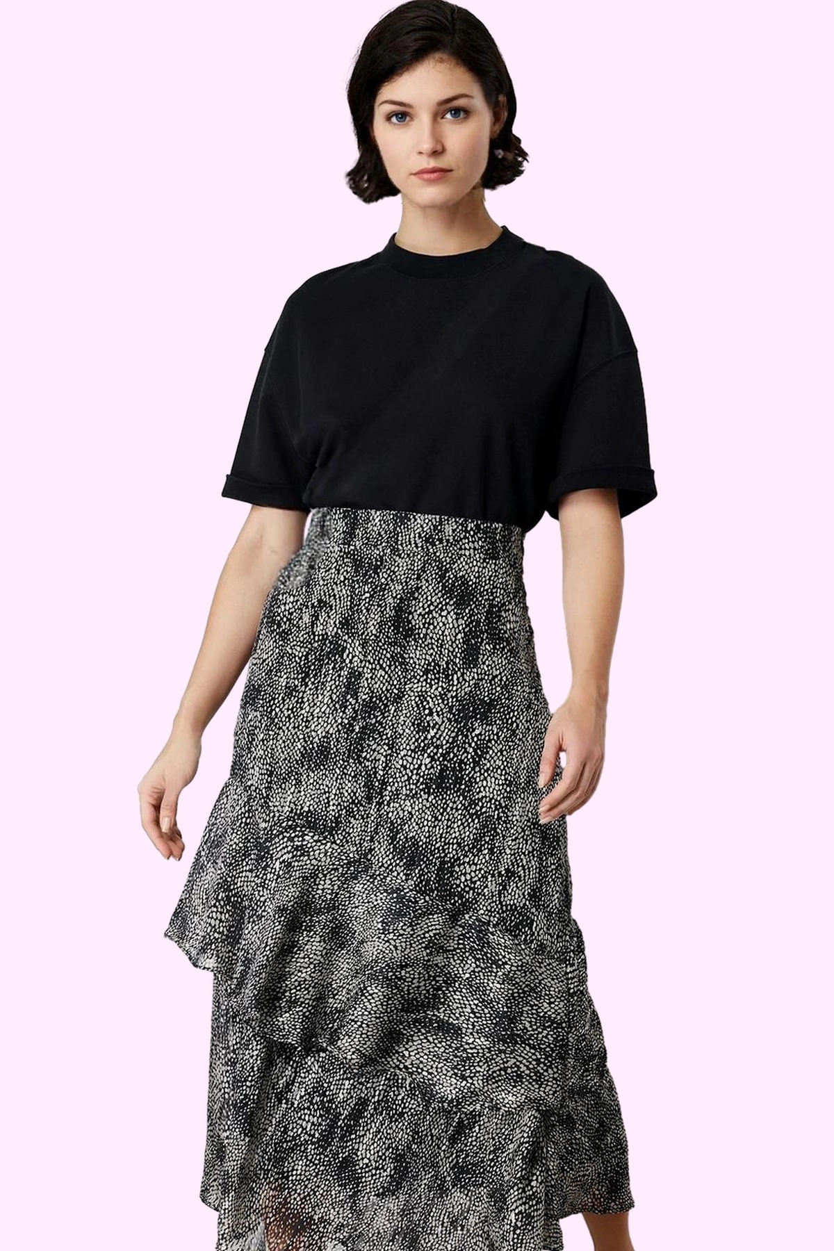 Kadın Maxi Kloş Animal Desenli Etek Astarlı Polyester Günlük Stil Yaz Aylarının Vazgeçilmezi