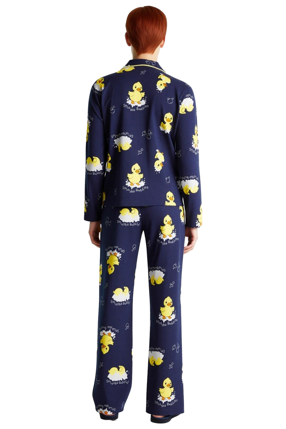 Genç Ördek Desenli Pamuklu Pijama Takımı Kadın Fonksiyonel Dayanıklı Kaliteli Konforlu Şık