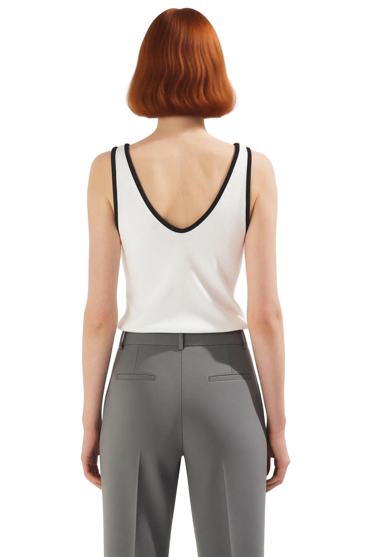 Şık Crop Bluz Fitted Kalıp Triko Kumaş Modern Stil Profesyonel Görünüm Seçkin Malzeme