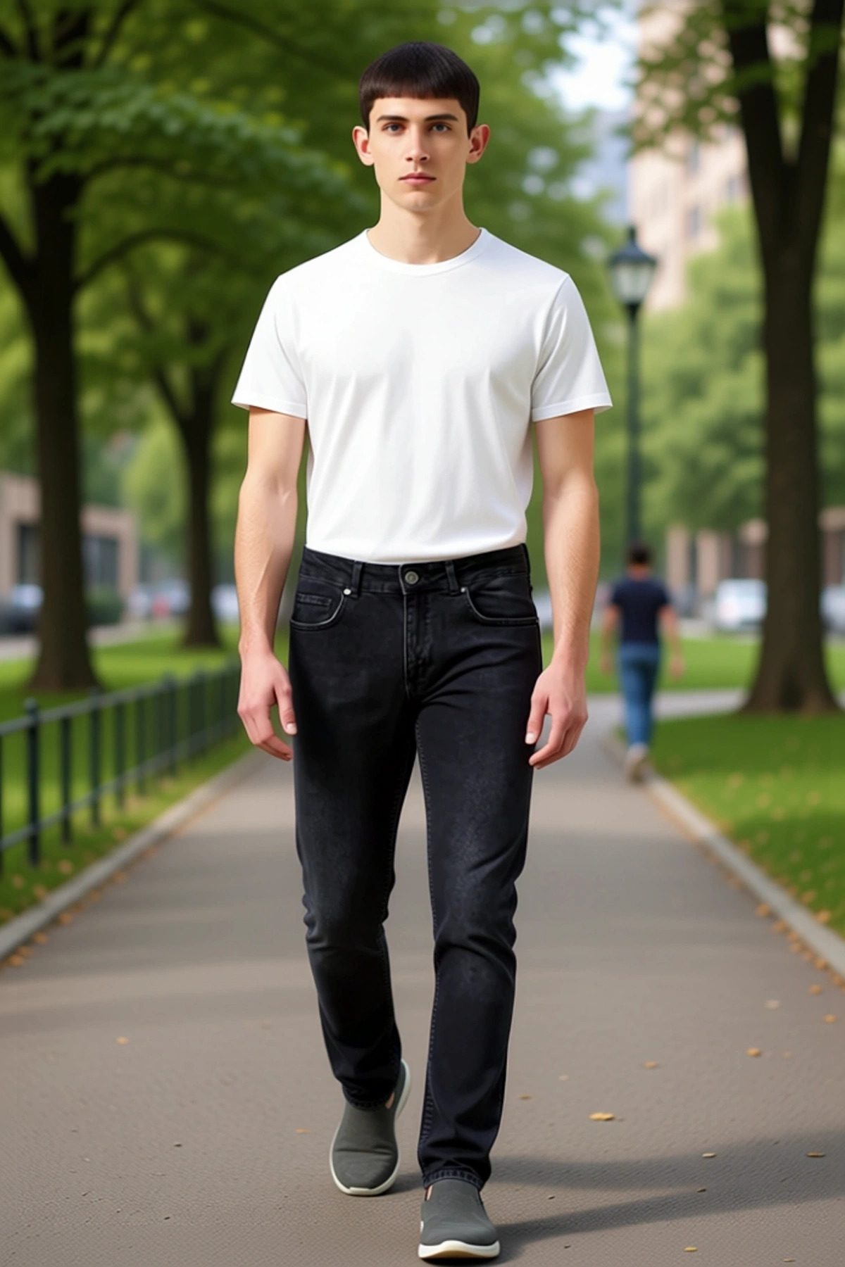 Erkek Moda Regular Fit Jean Pantolon Kemersiz Pamuk Günlük Kullanım Hafta Sonu Kaliteli Malzeme