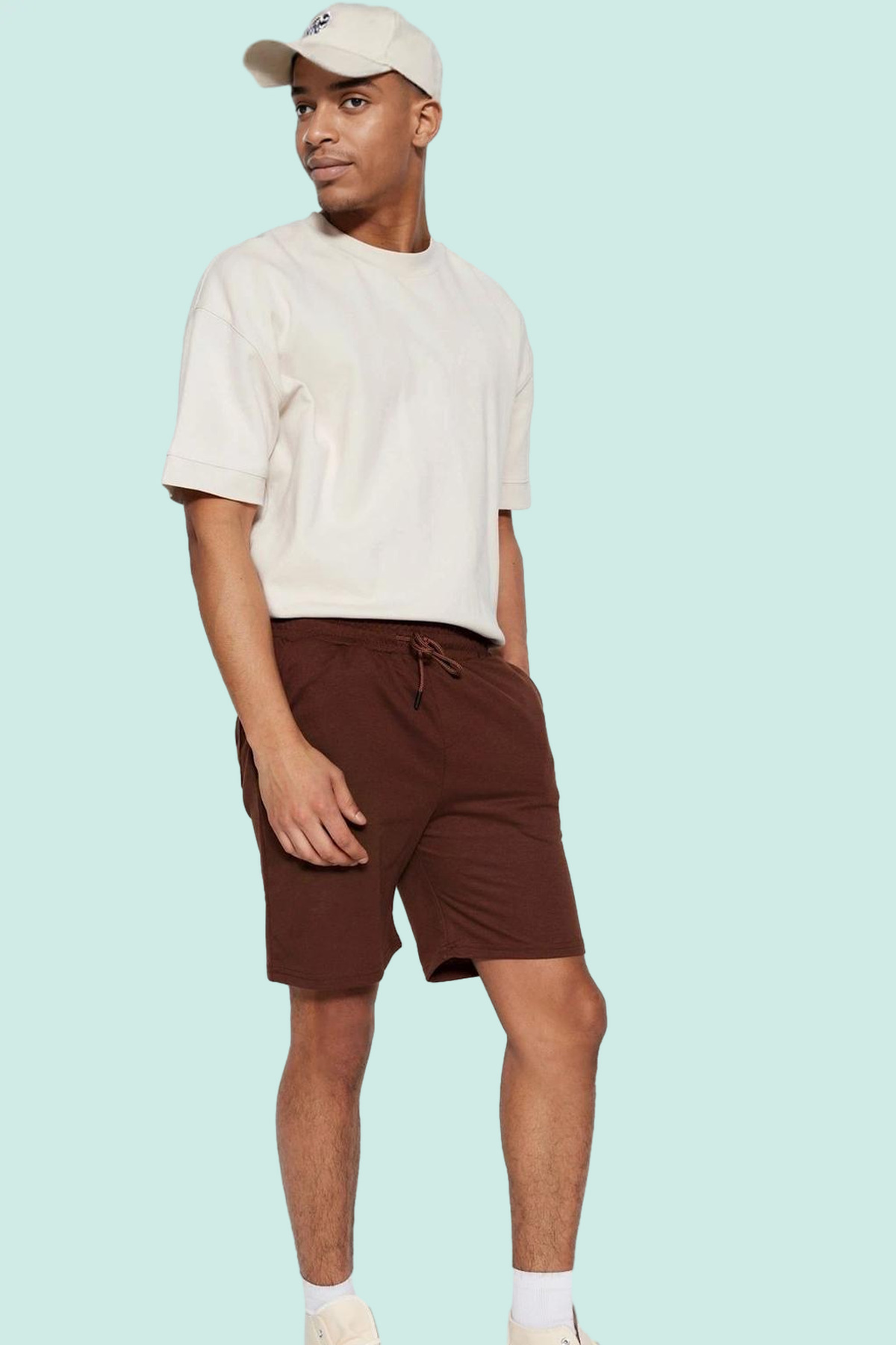 Erkek Moda Basic Regular Şort Çok Rahat Kalıp Boru Paça Günlük Hafta Sonu Yazlık Şort