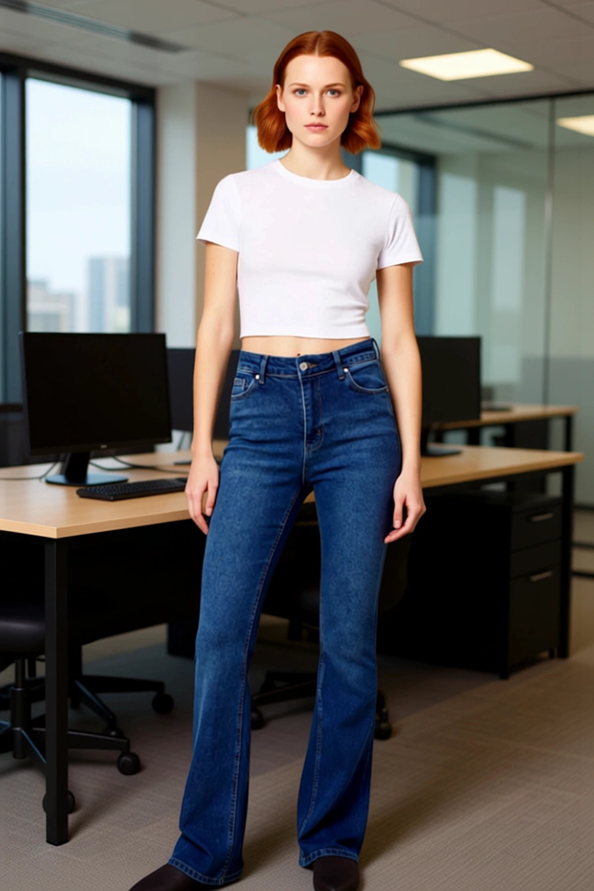Kadın Moda Yüksek Bel Uzun Boy Flare Jean Denim Günlük Kombinler Hafta Sonu Mevsimlik Kullanım