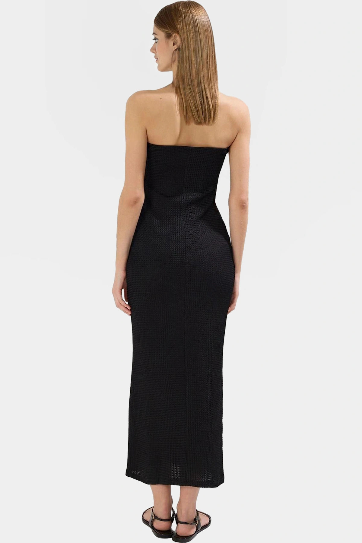 Kadın Maxi Örme Elbise Straplez Bodycon Astarlı Yazlık Günlük Kullanım Yaz Aylarının Vazgeçilmezi