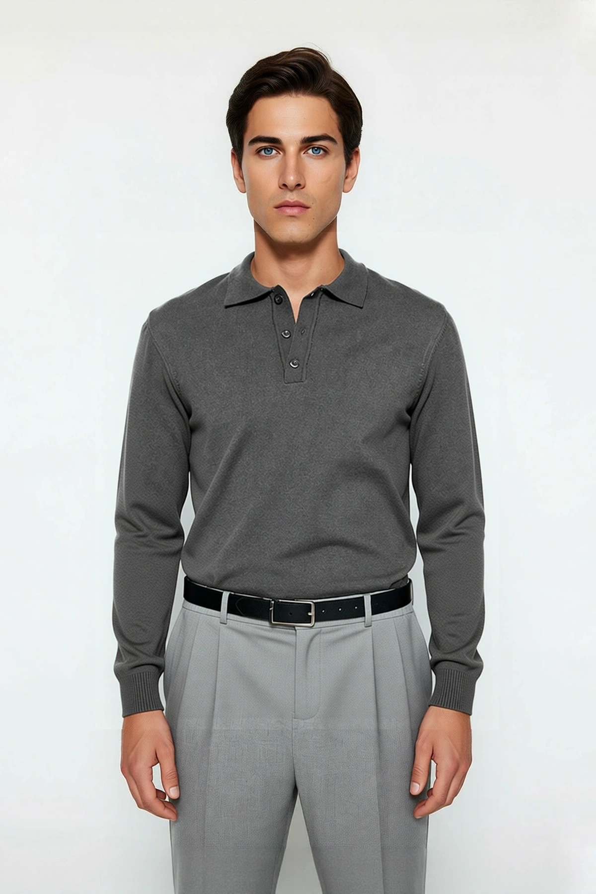 Erkek Regular Fit Düz Polo Yaka Triko Kazak İle Kışa Özel Şık Ve Konforlu Günler Kaliteli