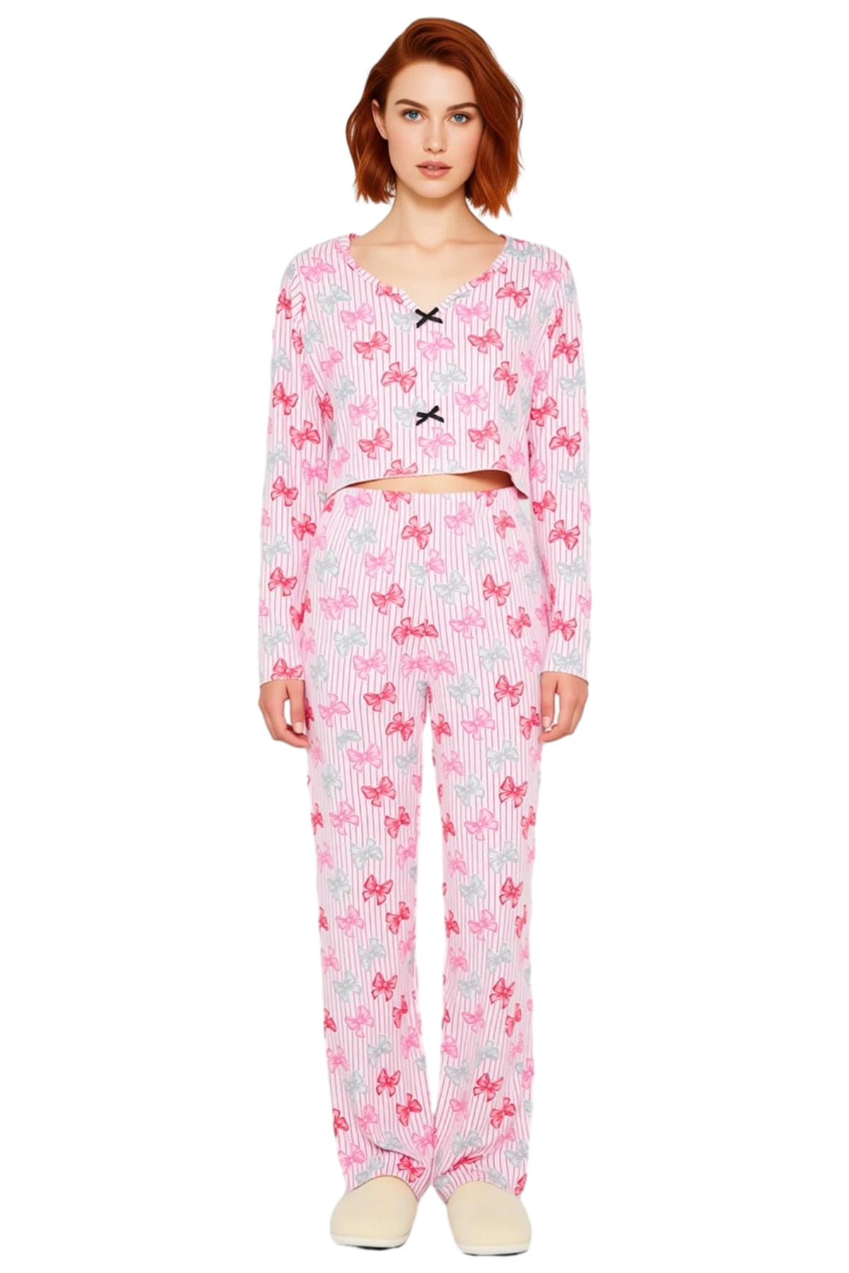 Kadın Baskılı Süprem Pijama Takımı Fonksiyonel Dayanıklı Kaliteli Konforlu Estetik Premium