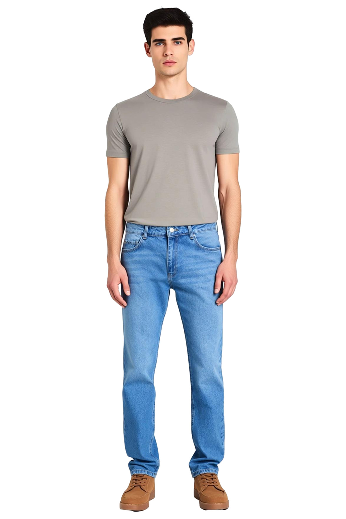 Erkek Moda Straight Fit Denim Kot Pantolon Pamuk Günlük Kullanım Hafta Sonu Mevsimlik Kullanım