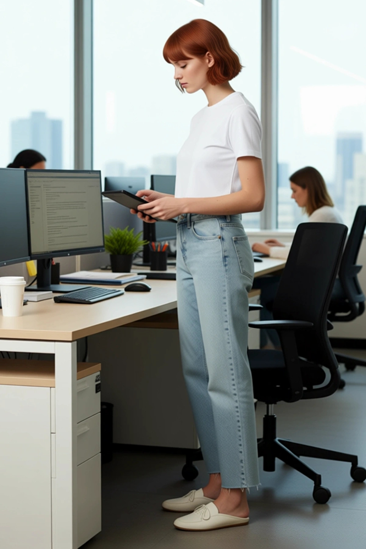 Kadın Moda Yüksek Bel Straight Jean Pantolon Pamuk Denim Günlük Stil Mevsimlik Kullanım