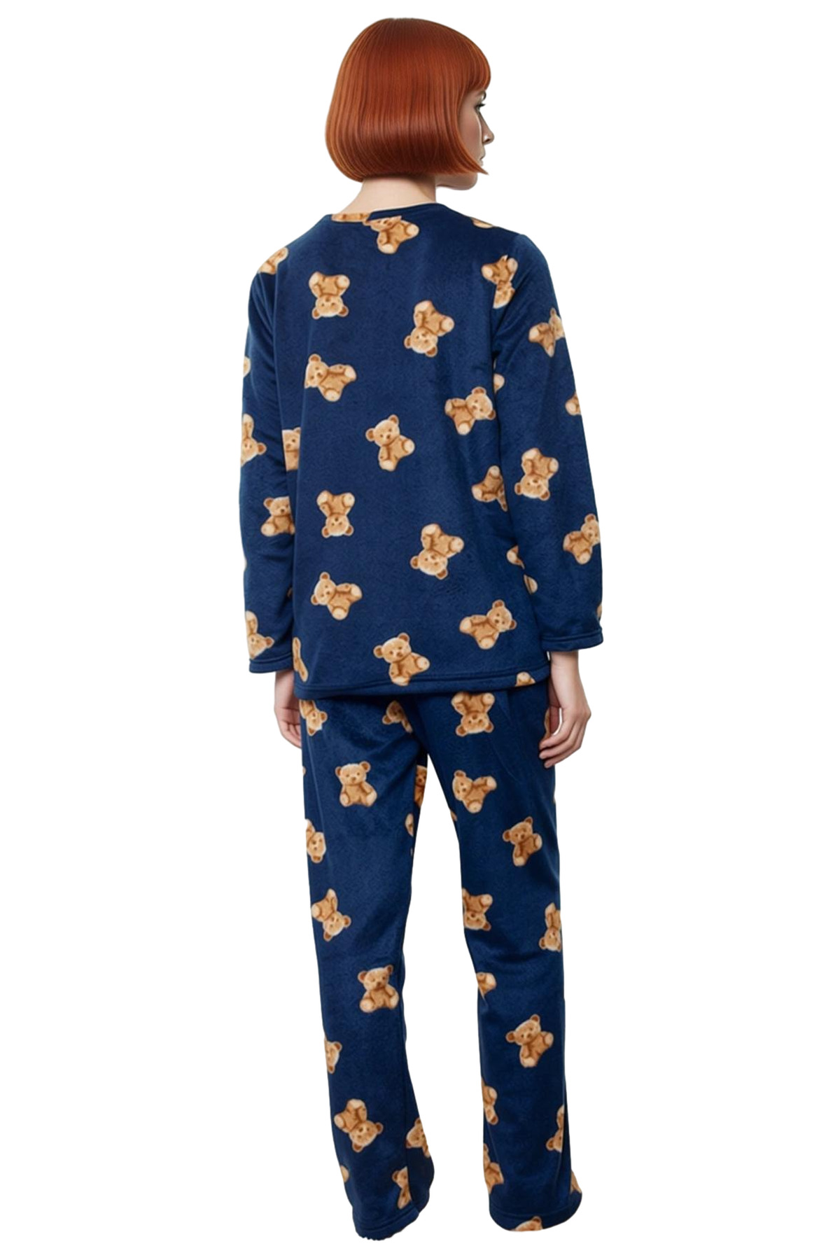 Kadın Ayıcıklı Desenli Polar Pijama Takımı Kışlık Rahat Uyku Seti Premium Kalite Profesyonel Görünüm