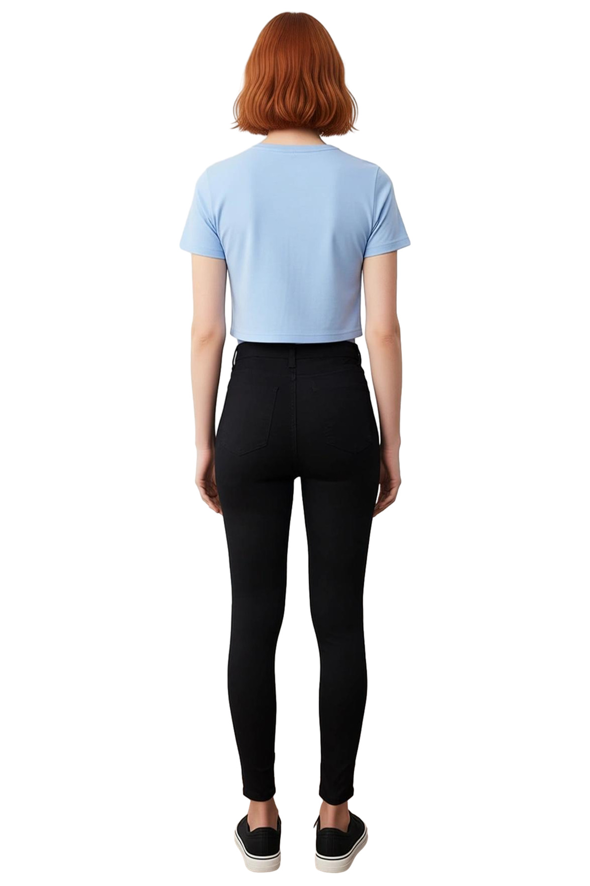 Kadın Moda Skinny Jegging Yüksek Bel Dar Paça Regular Boy Denim Günlük Mevsimlik Kullanım