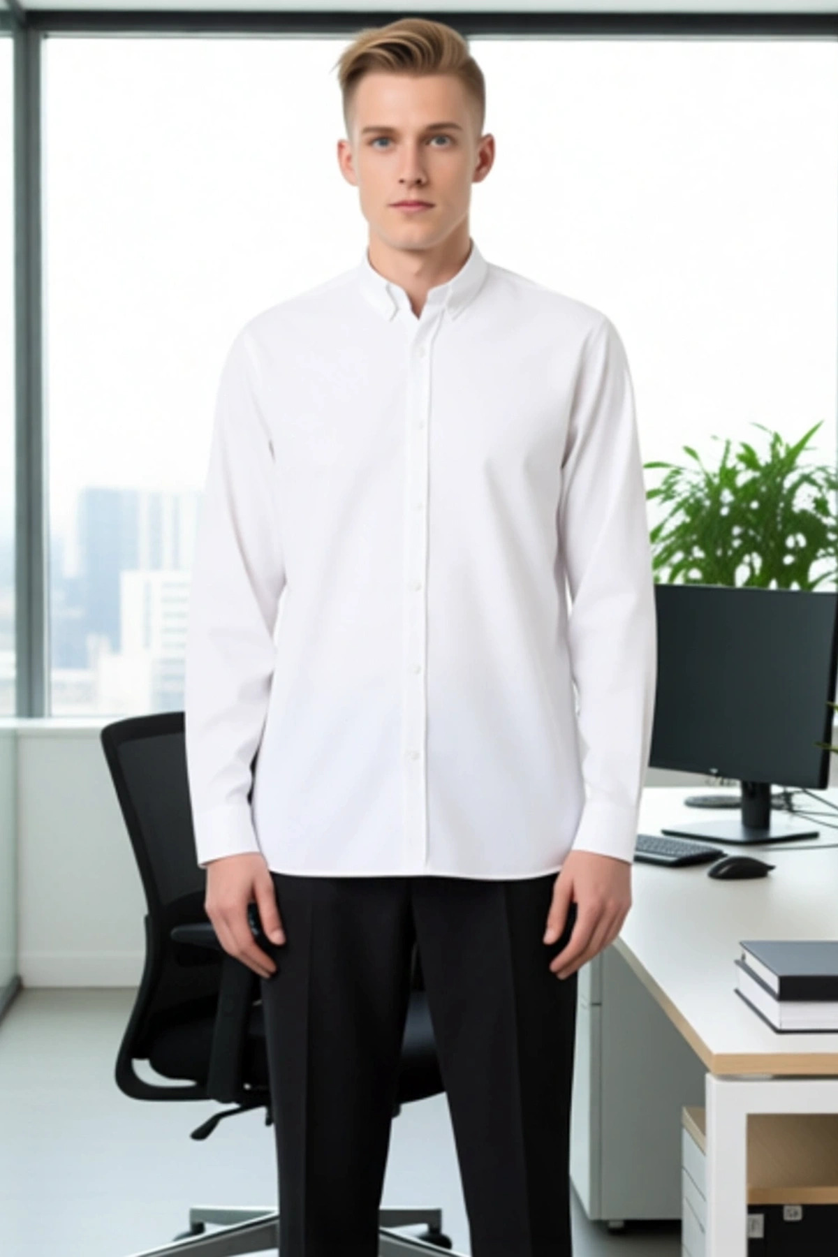 Erkek Dokulu Slim Fit Uzun Kollu Gömlek Modern Tarzı Ve Konforu Bir Arada Sunan Şık Seçim Spor