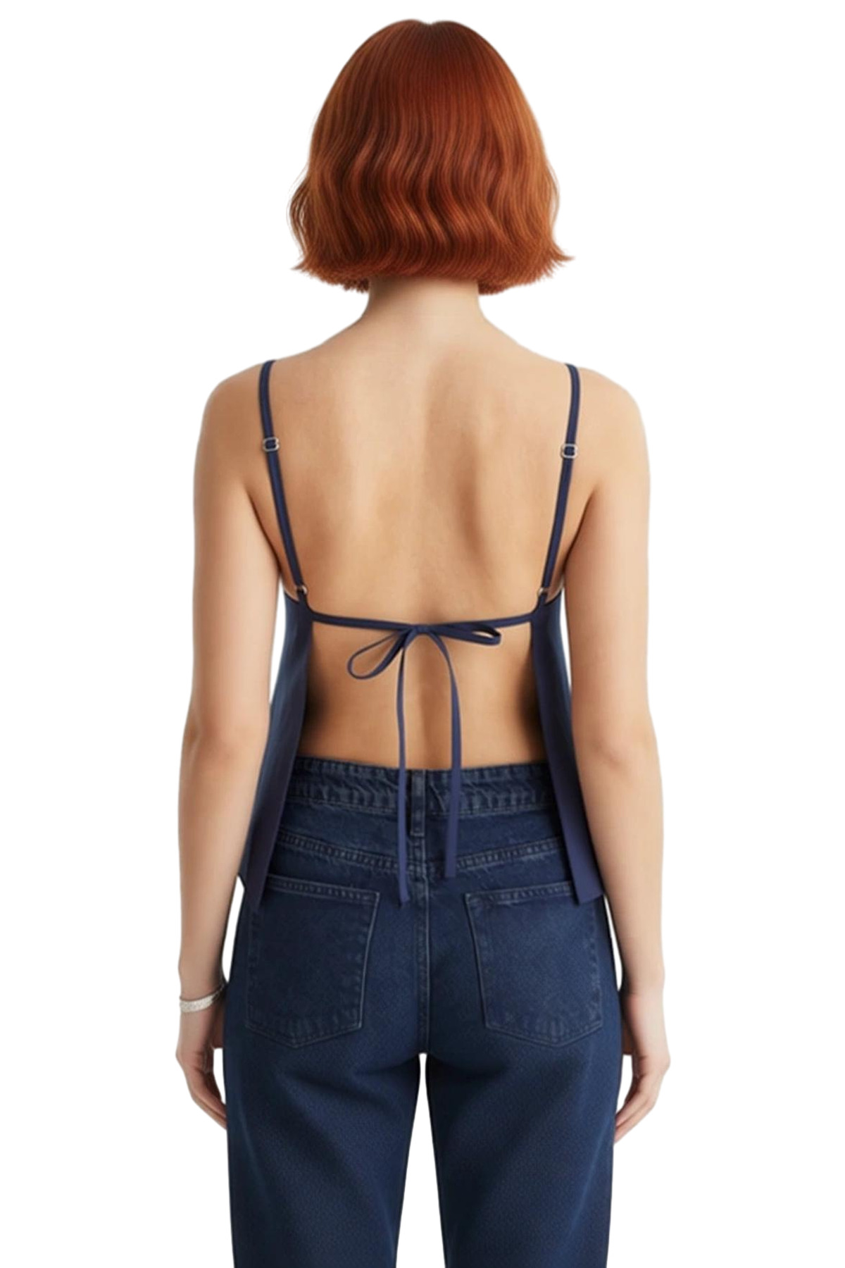 Yazlık Kadın Kare Yaka İnce Askılı Bluz Trend Tasarım Zarifane Modern Stil