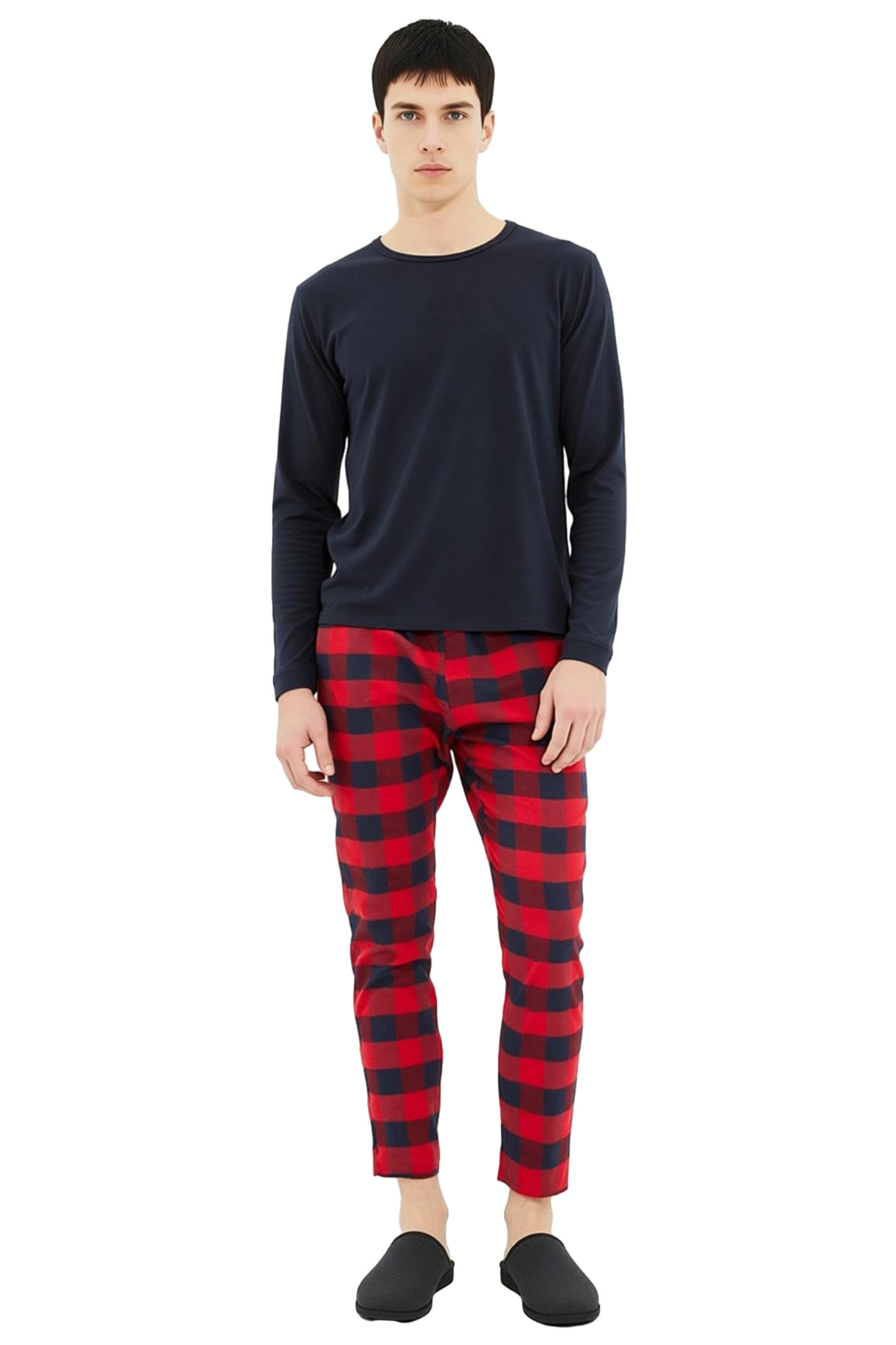 Erkek Ekose Desenli Flanel Pijama Takımı Fonksiyonel Dayanıklı Kaliteli Konforlu Estetik Şık