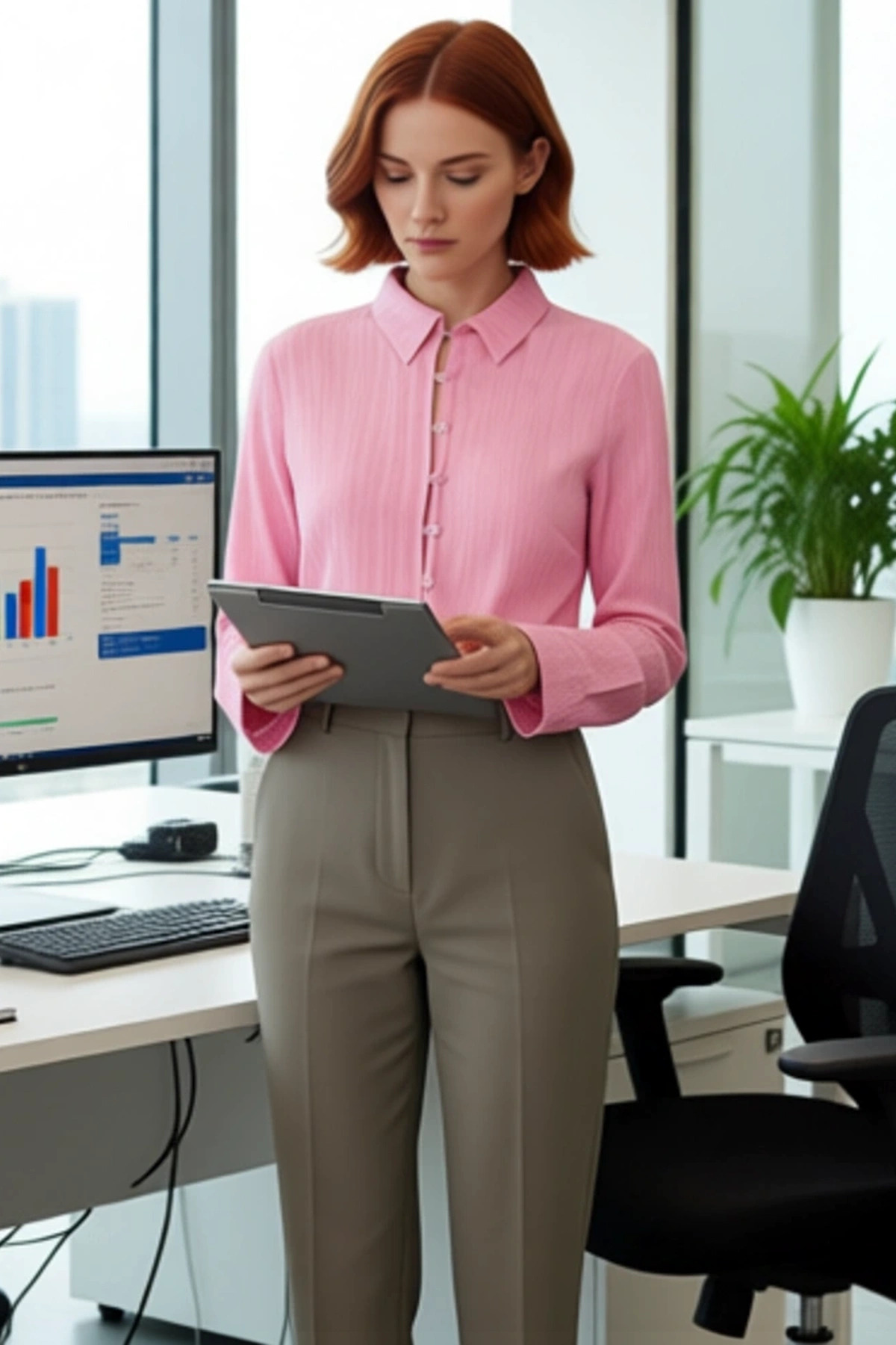 Kadın Dokulu V Yaka Uzun Kollu Gömlek Fonksiyonel Dayanıklı Kaliteli Konforlu Estetik Spor