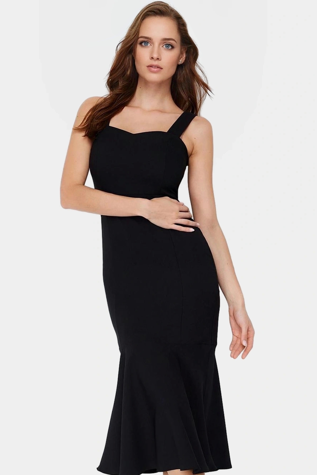 Kadın Midi Boy Bodycon Elbise Kalp Yaka Dokuma Kumaş Yazlık Günlük Kullanım Modern Tasarım