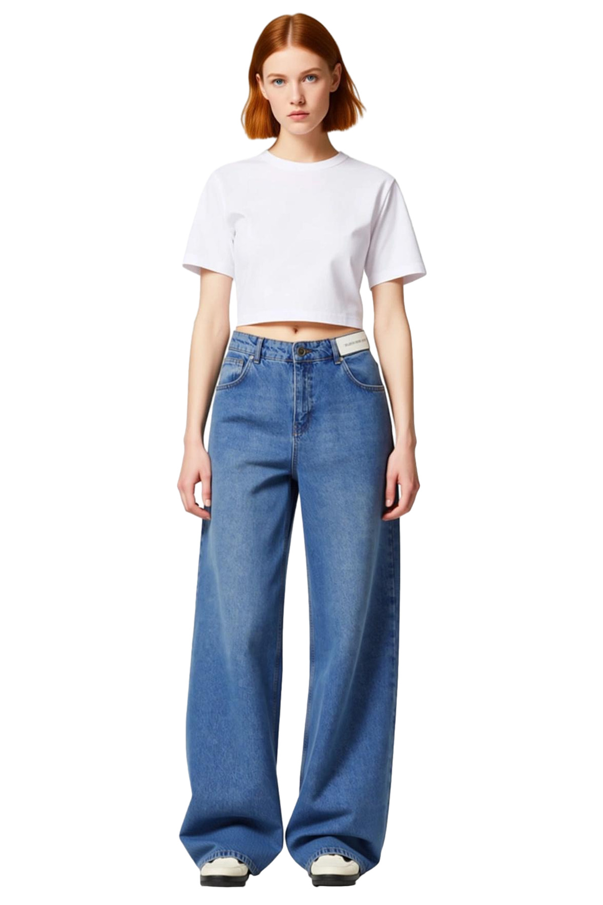 Kadın Geniş Paça Denim Pantolon Fonksiyonel Dayanıklı Kaliteli Konforlu Estetik Premium Şık