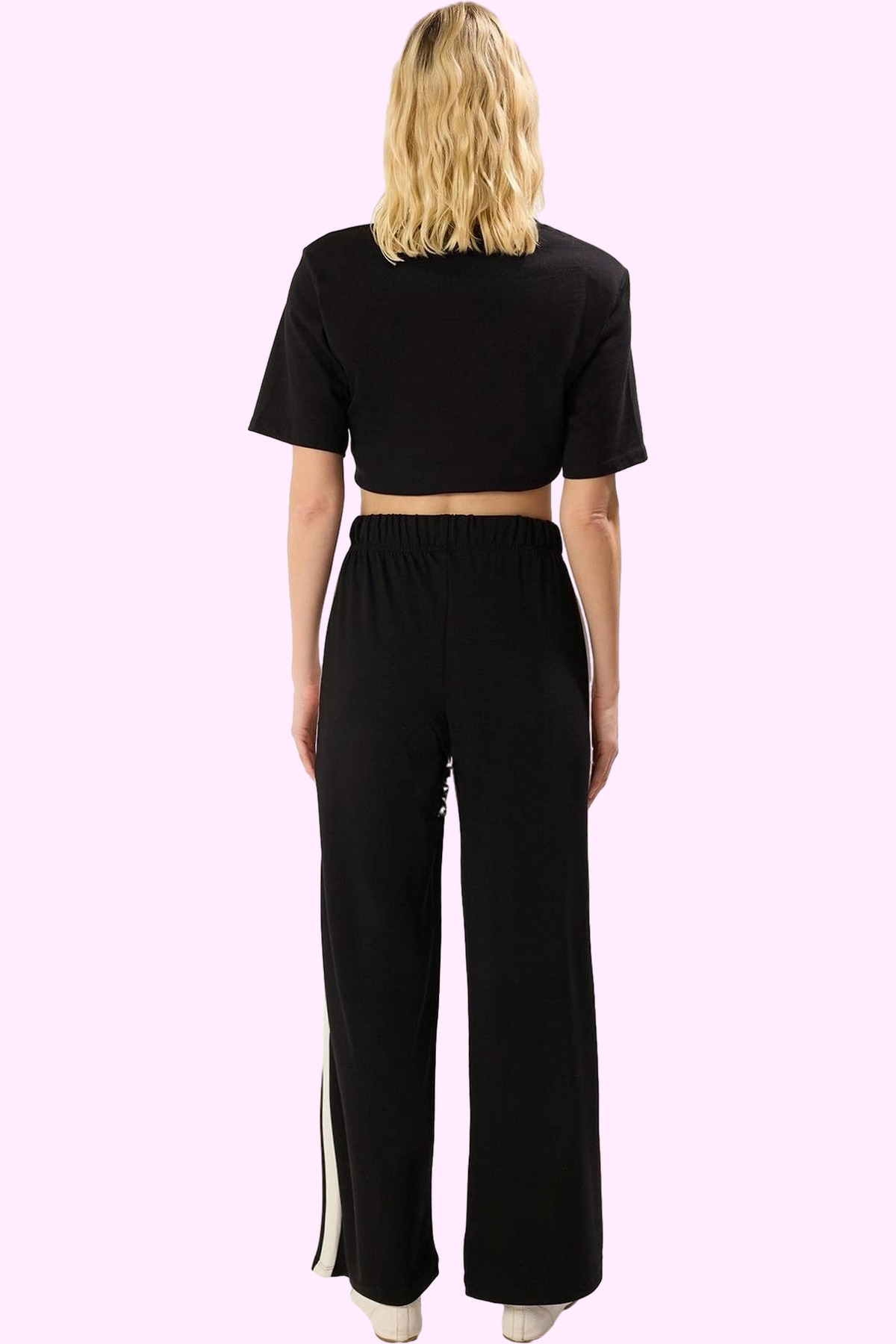 Kadın Moda Geniş Paça Yüksek Bel Straight Pantolon Günlük Kombinler İçin Yazlık