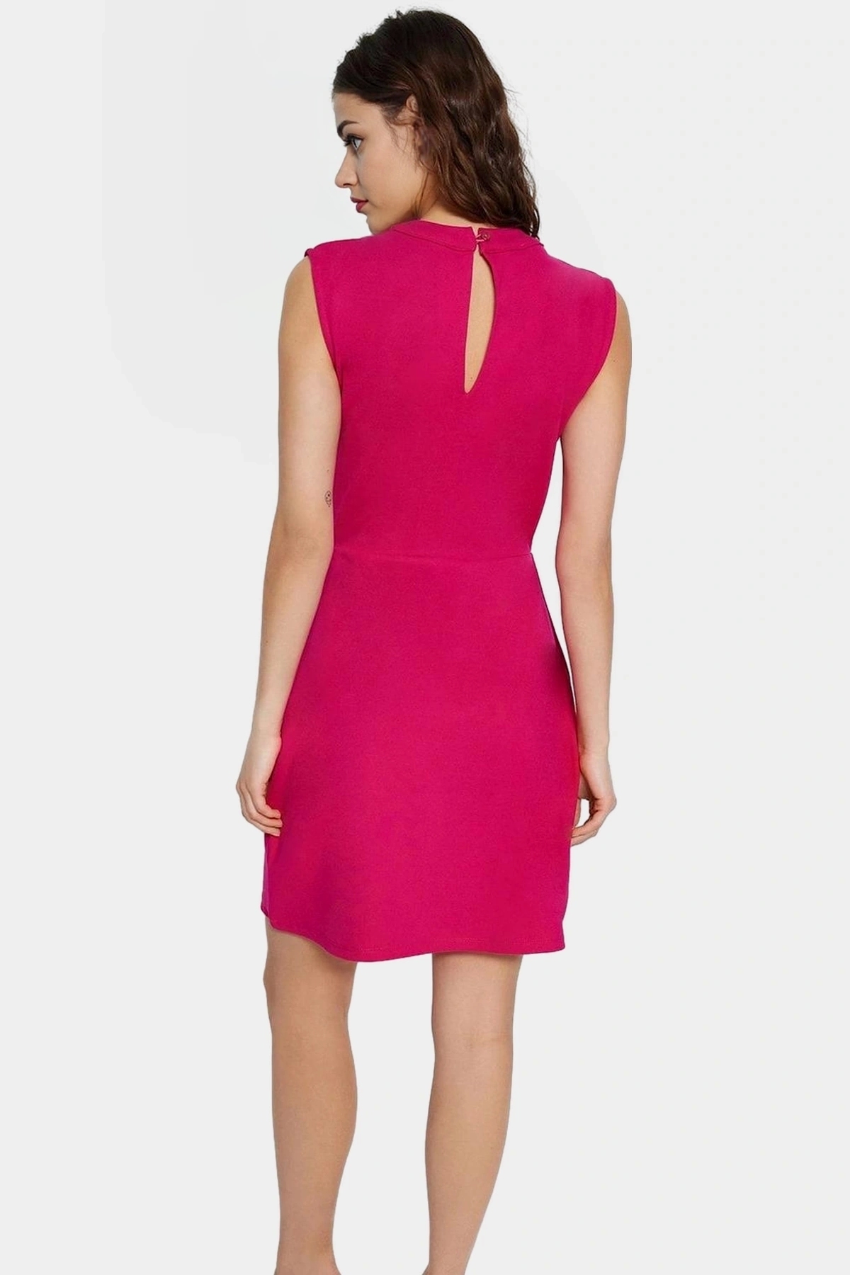 Kadın Mini A line Krep Elbise Choker Yaka Yazlık Rahat Günlük Kullanım Yaz Aylarının Vazgeçilmezi