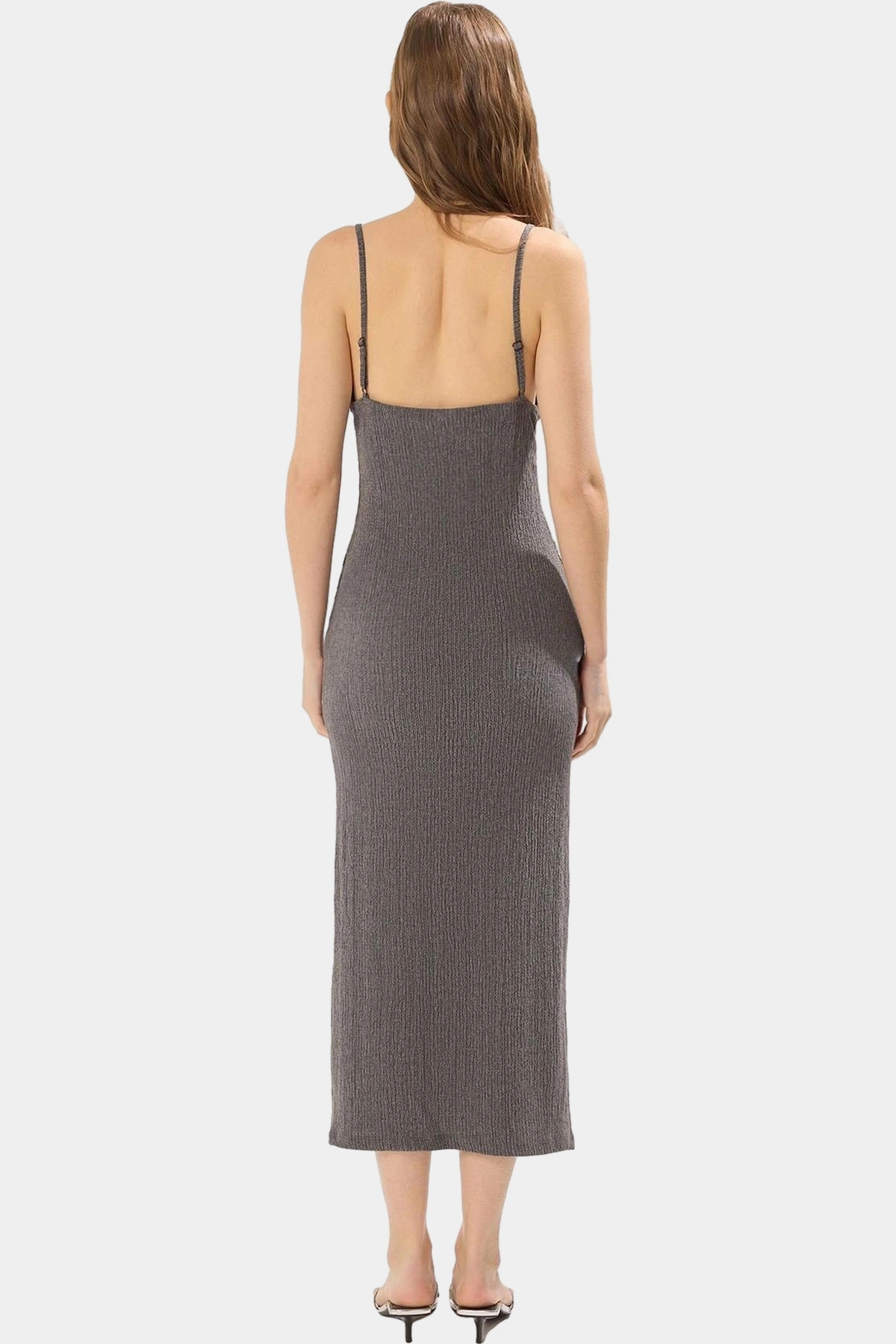 Kadın Midi Boy Örme Elbise V Yaka Bodycon Günlük Şık Tasarım Hafta Sonu Yaz Aylarının Vazgeçilmezi