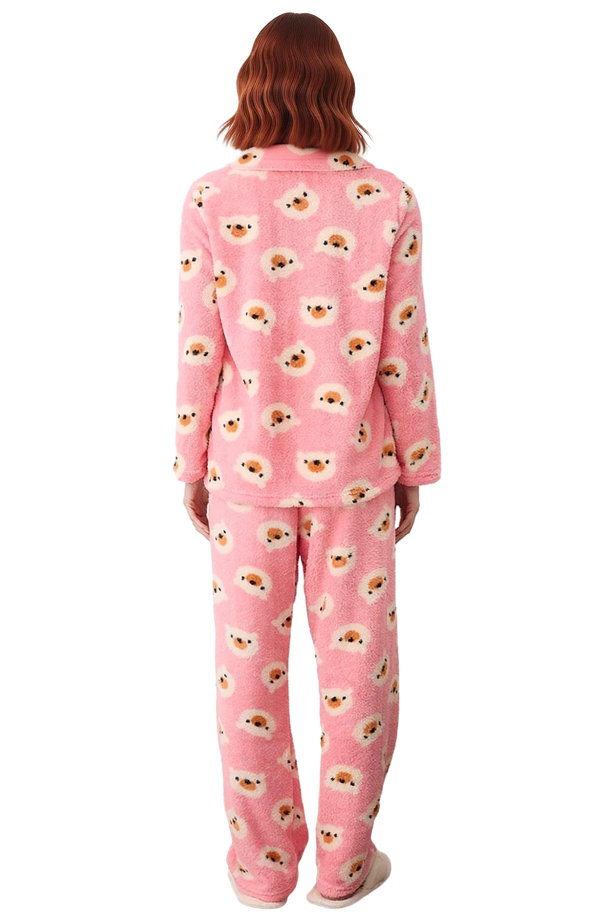 Kadın Ayıcık Desenli Wellsoft Pijama Takımı Fonksiyonel Dayanıklı Kaliteli Konforlu Modern