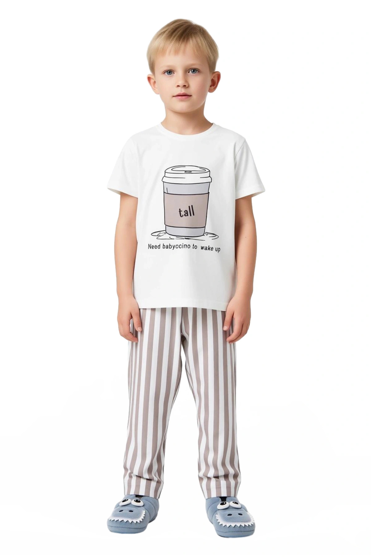 Çocuklar İçin Rahat Pamuklu Baskılı Pijama Takımı Kaliteli Şık Rahat Günlük