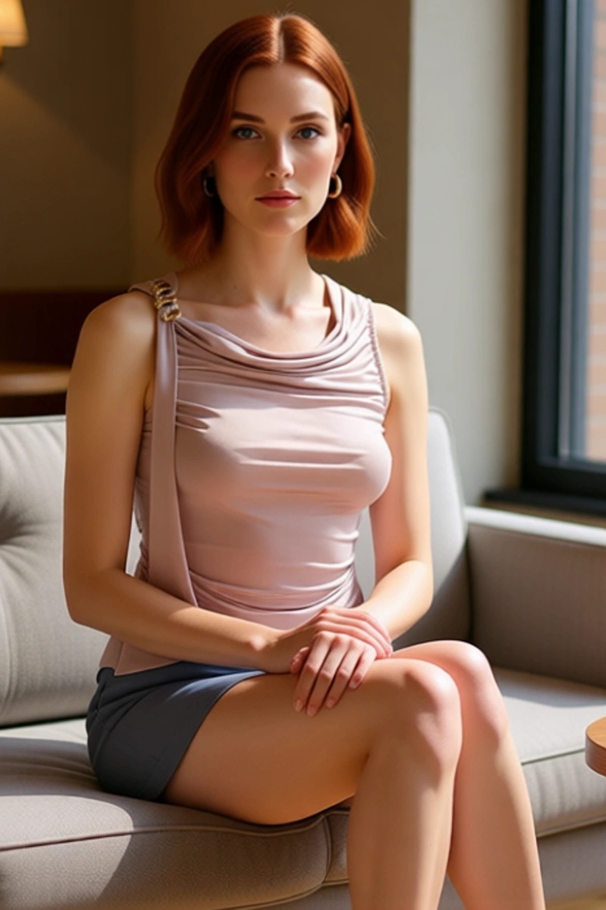Kadın Örme Bluz Aksesuarlı Degaje Yaka Günlük Stil Profesyonel Görünüm Kullanım İçin