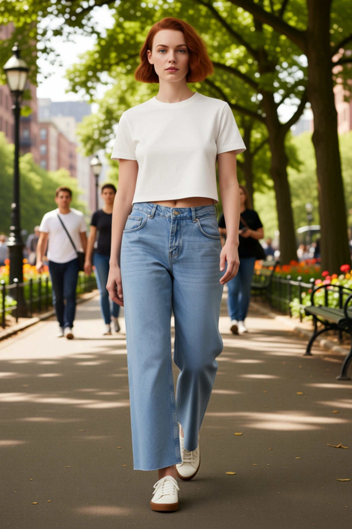 Kadın Kesik Paça Straight Fit Denim Pantolon Fonksiyonel Dayanıklı Kaliteli Konforlu Rahat