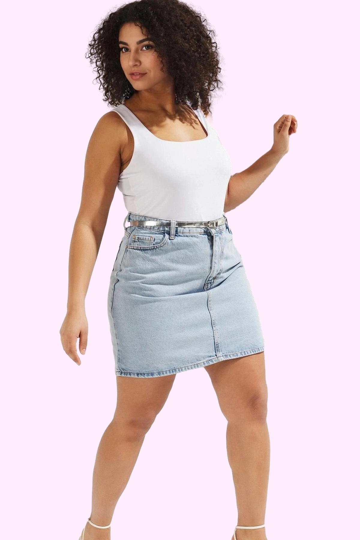 Kadın Yüksek Bel A Line Denim Etek Pamuklu Günlük Kombinler İçin Yaz Aylarının Vazgeçilmezi