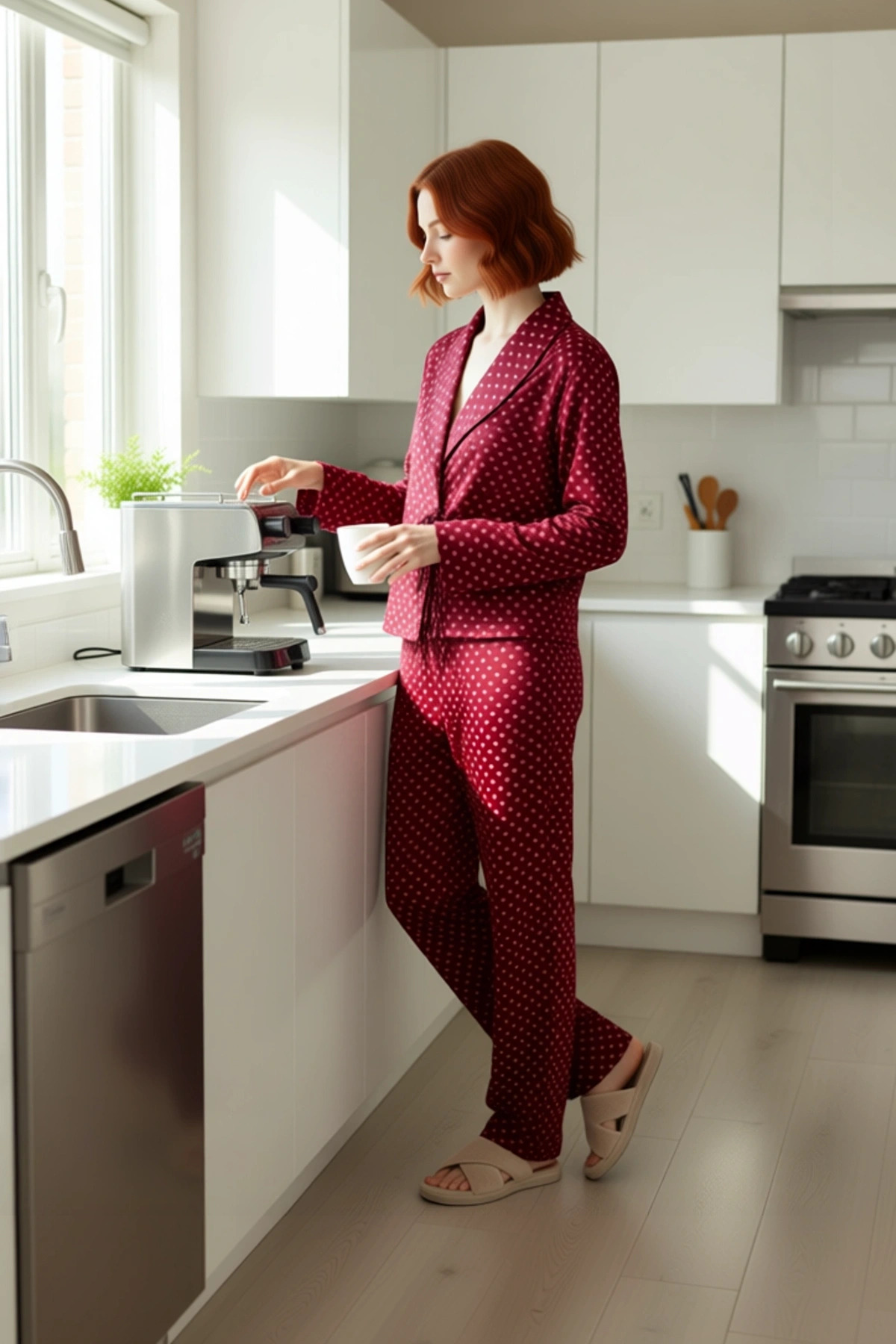 Kadın Kalp Desenli Viskon Pijama Takımı Fonksiyonel Dayanıklı Kaliteli Konforlu Estetik Şık