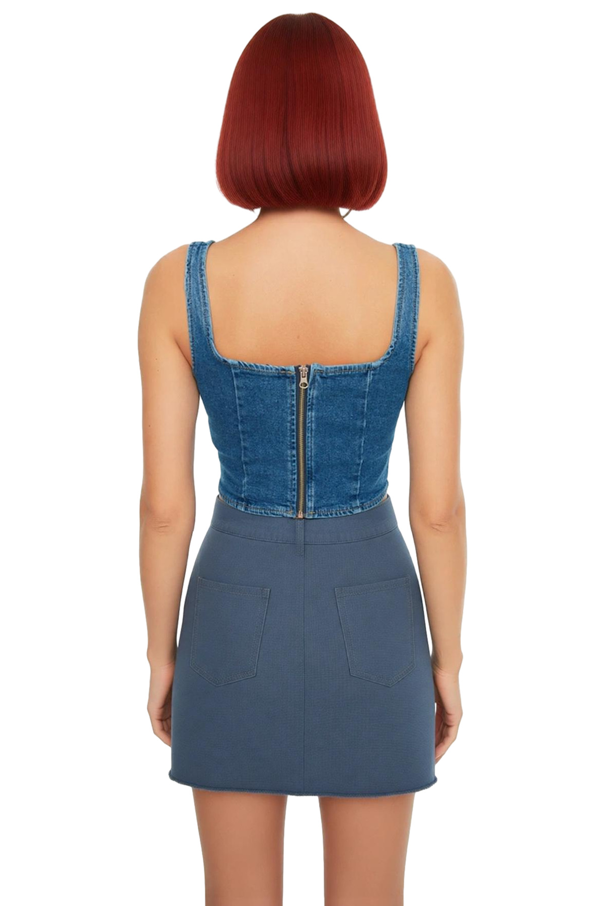 Kadın Denim Bluz Basic Koleksiyon Regular Kalıp Dayanıklı Malzeme Konforlu Kesim Uzun Ömürlü