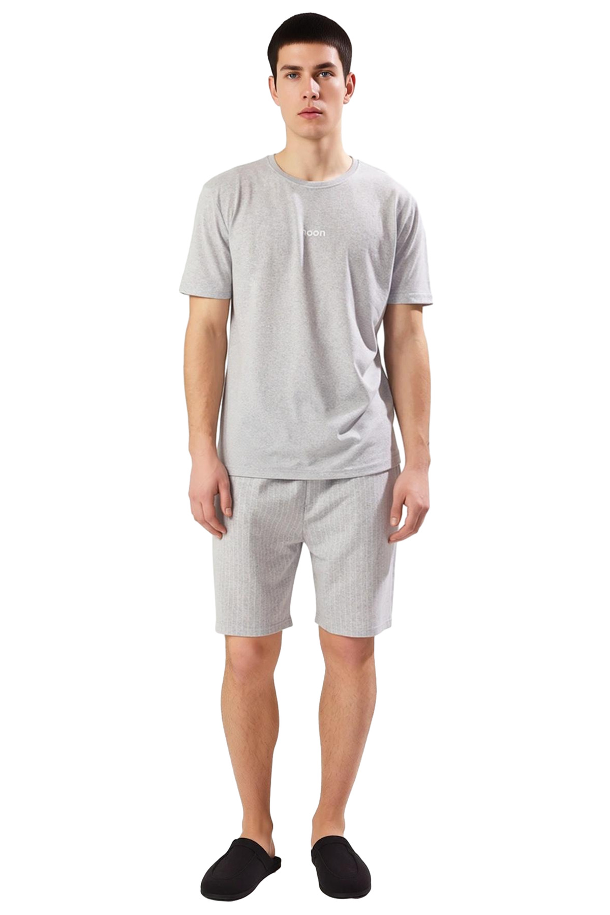 Erkek Regular Fit Çizgili Şortlu Pijama Takımı Fonksiyonel Dayanıklı Kaliteli Konforlu Şık