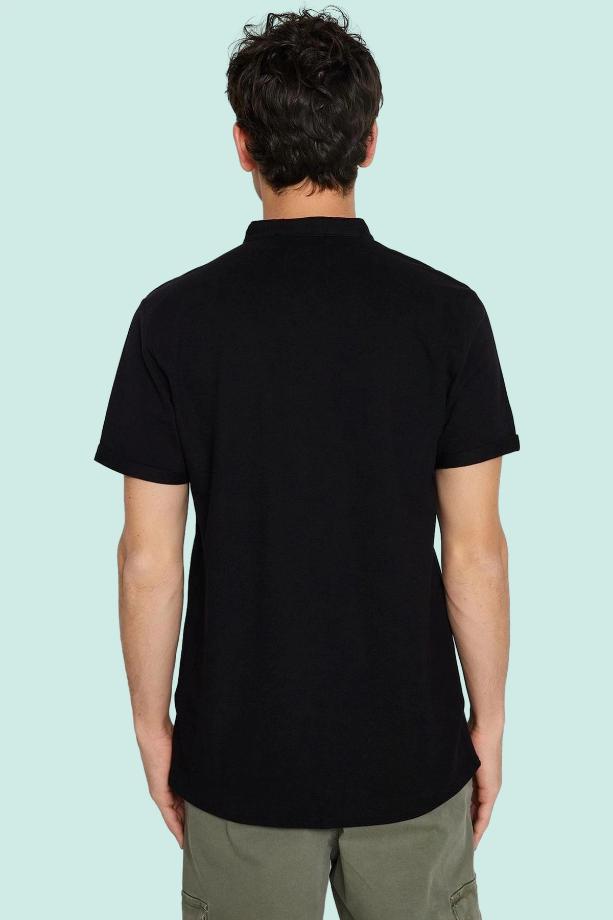 Erkek Kısa Kollu Slim Fit Hakim Yaka Örme Gömlek Pamuklu Günlük Kullanım Dayanıklı Malzeme