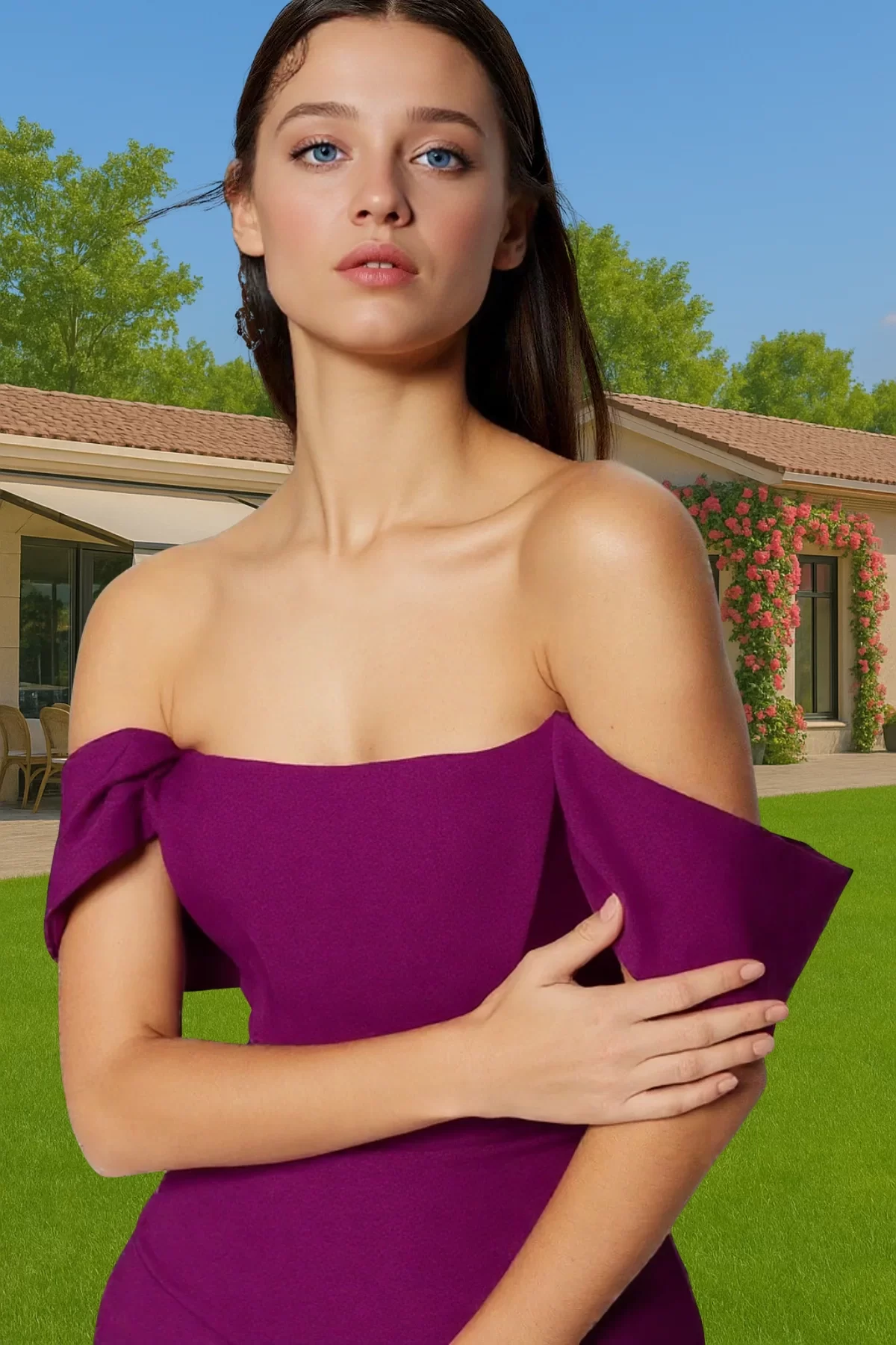 Leopar Desenli Midi Boy Bodycon Abiye Elbise Polyester Karışımlı Yazlık Yüksek Kalite Seçkin Malzeme