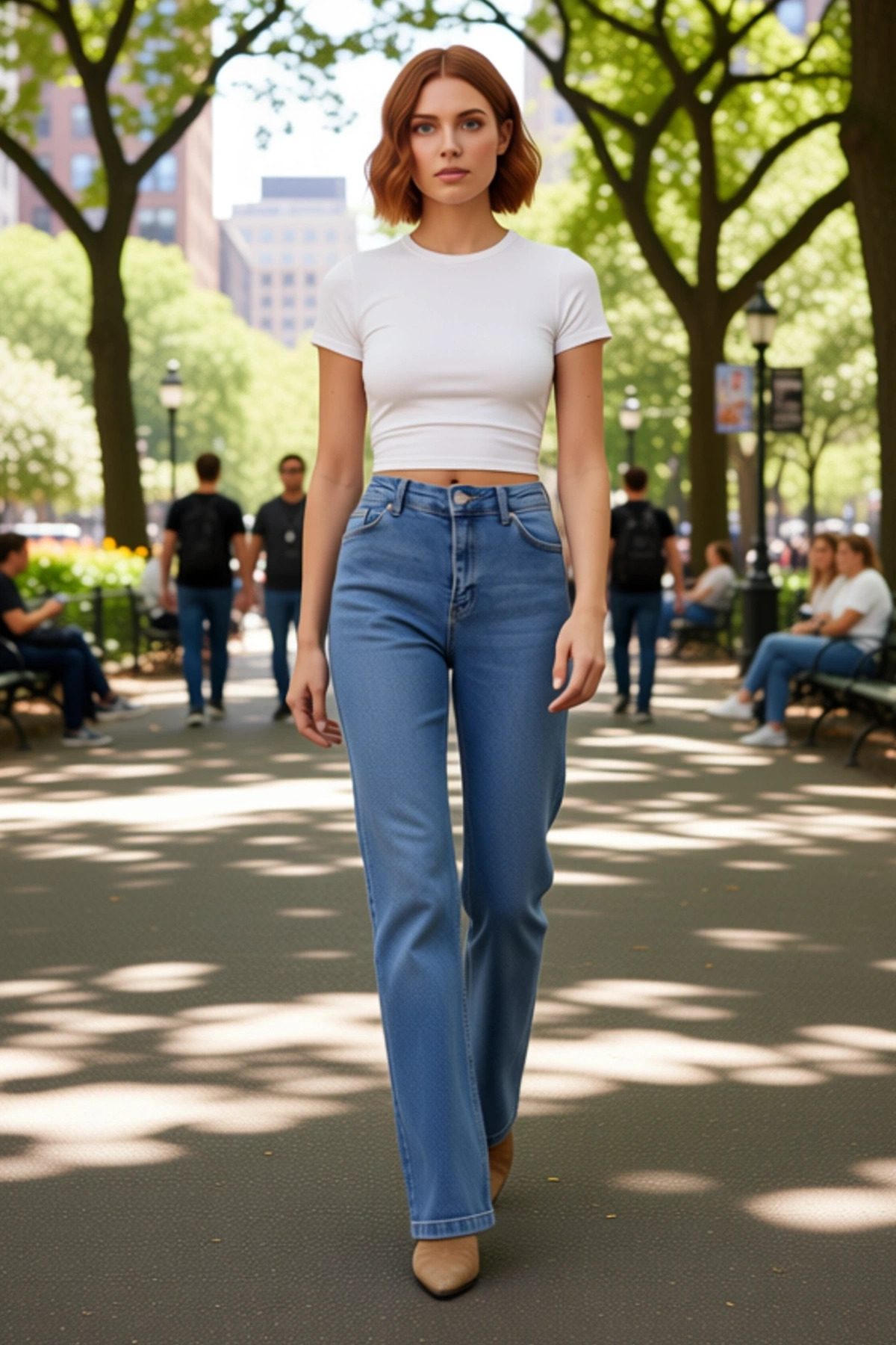 Kadın Yüksek Bel Flare Denim Pantolon Cool & Comfort Fonksiyonel Dayanıklı Kaliteli Modern