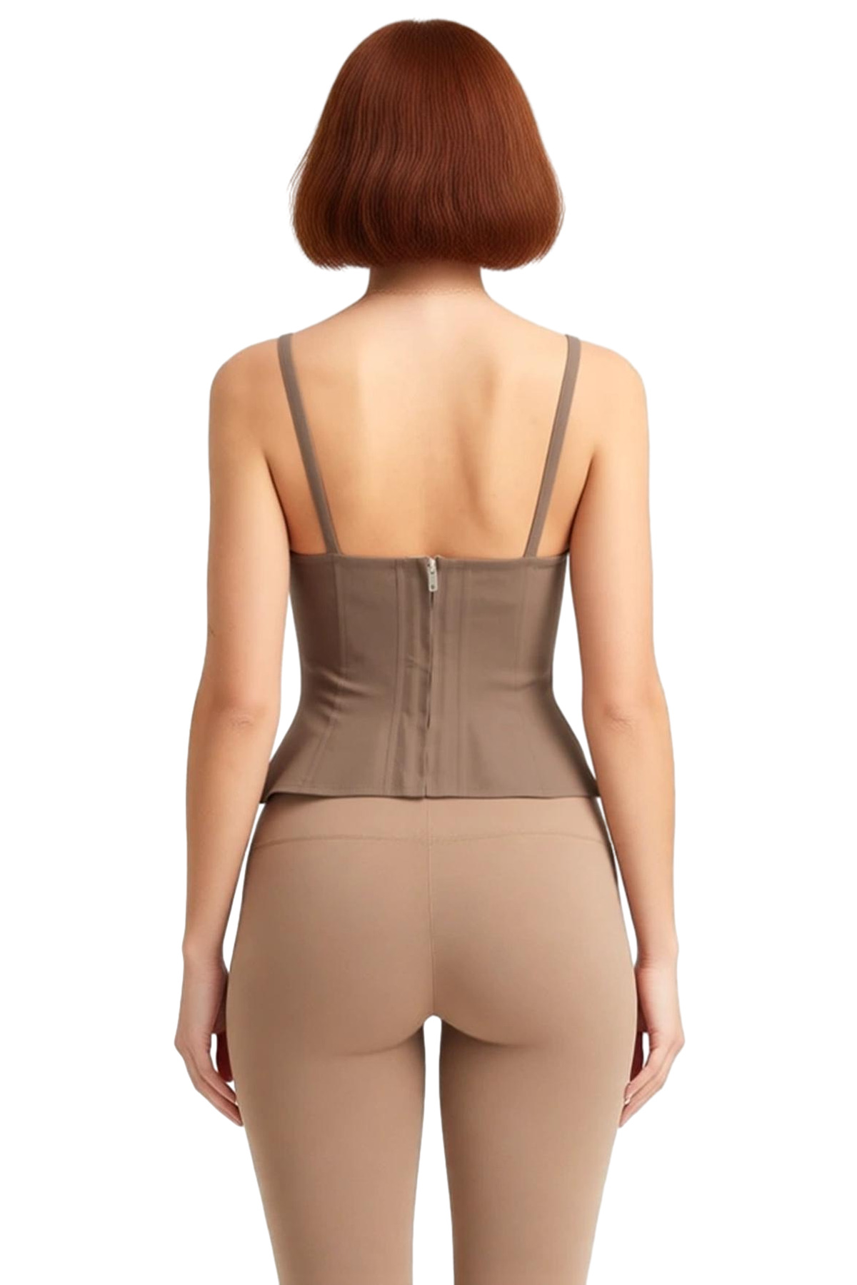Kadın Gabardin Peplum Bluz Kalp Yaka Kalın Askılı Fitted Kesim Günlük Şıklık Kaliteli Şık Rahat
