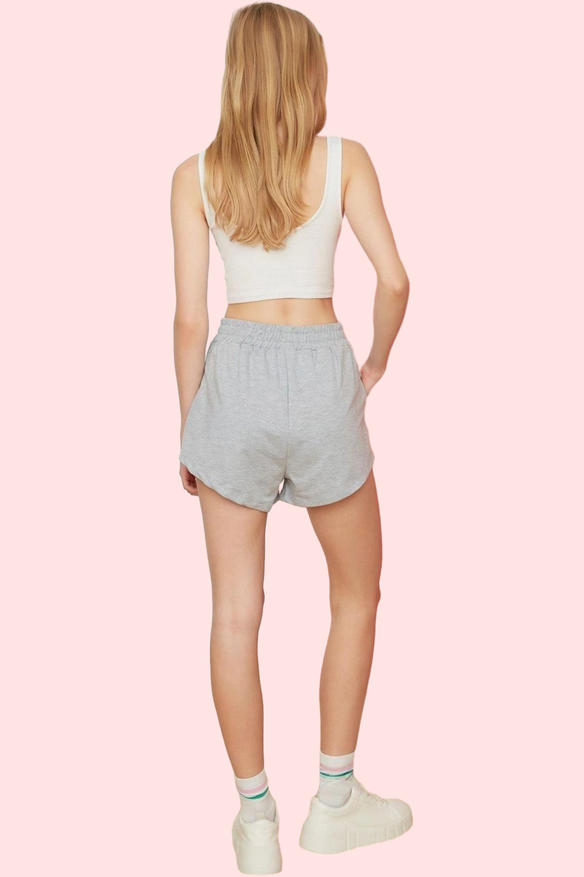 Kadın Moda Geniş Paça Örme Şort Yüksek Bel Pamuklu Günlük Kullanım Hafta Sonu Dayanıklı Malzeme